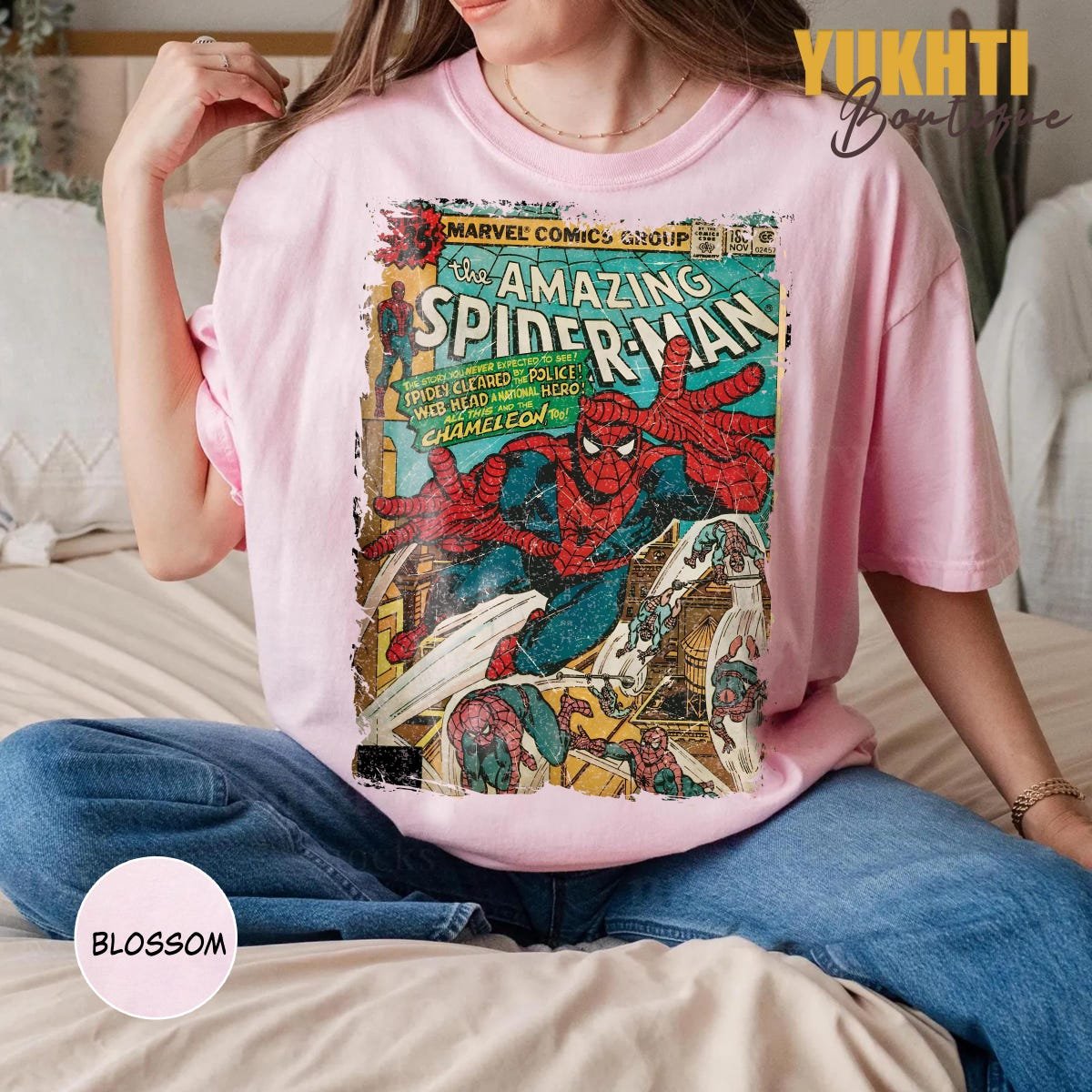 Spider-Man Vintage Shirt Marvel Avengers Superhero Gift Tee