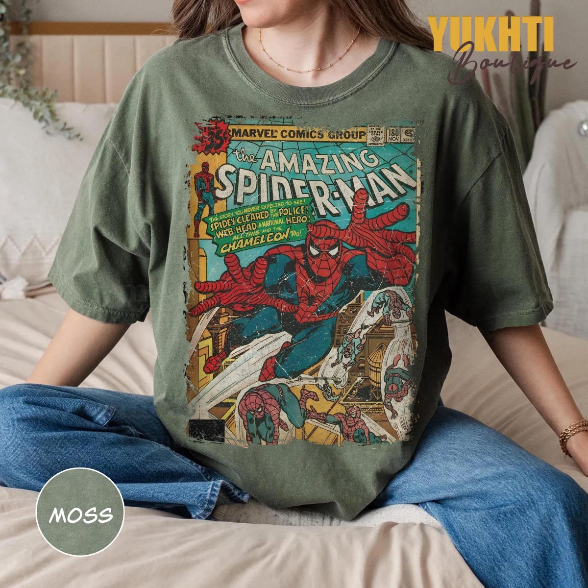Spider-Man Vintage Shirt Marvel Avengers Superhero Gift Tee