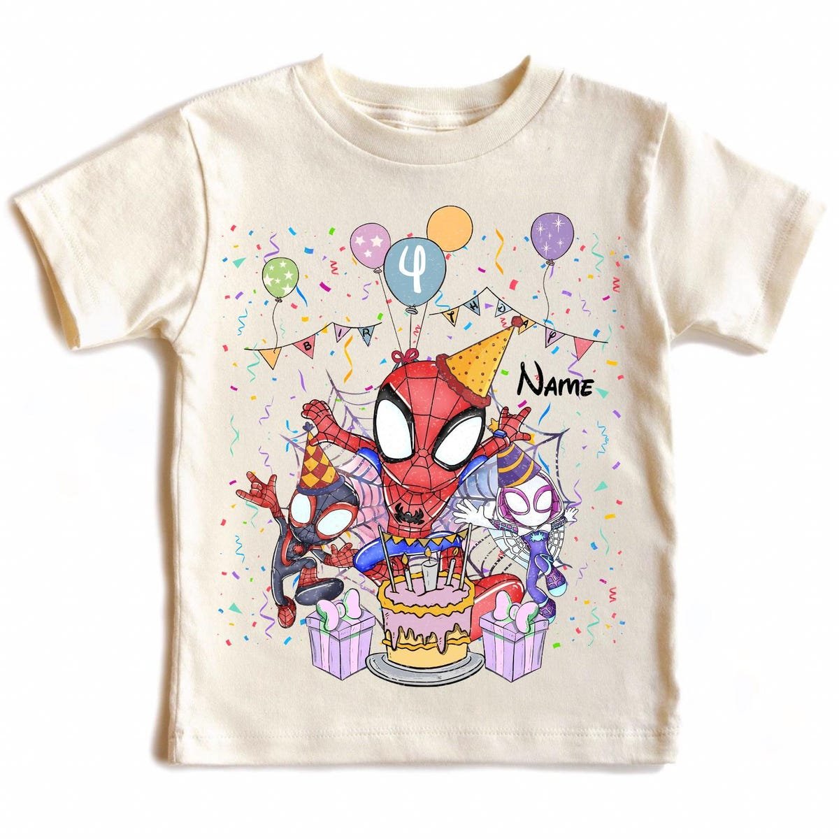 Spidey Birthday Shirt Custom Marvel Gift Personalized for Kids