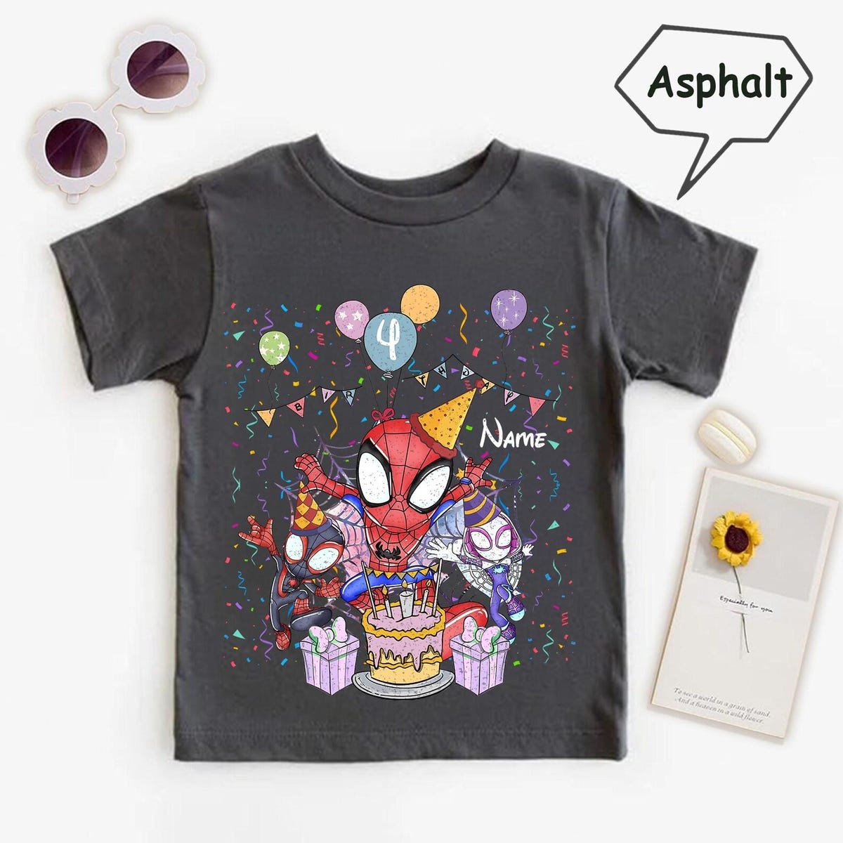 Spidey Birthday Shirt Custom Marvel Gift Personalized for Kids