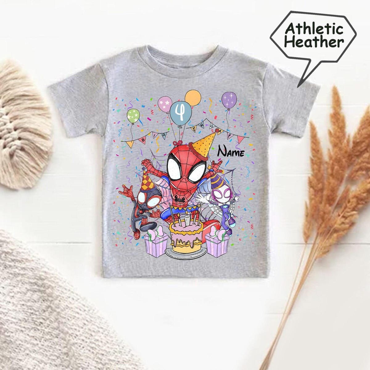 Spidey Birthday Shirt Custom Marvel Gift Personalized for Kids