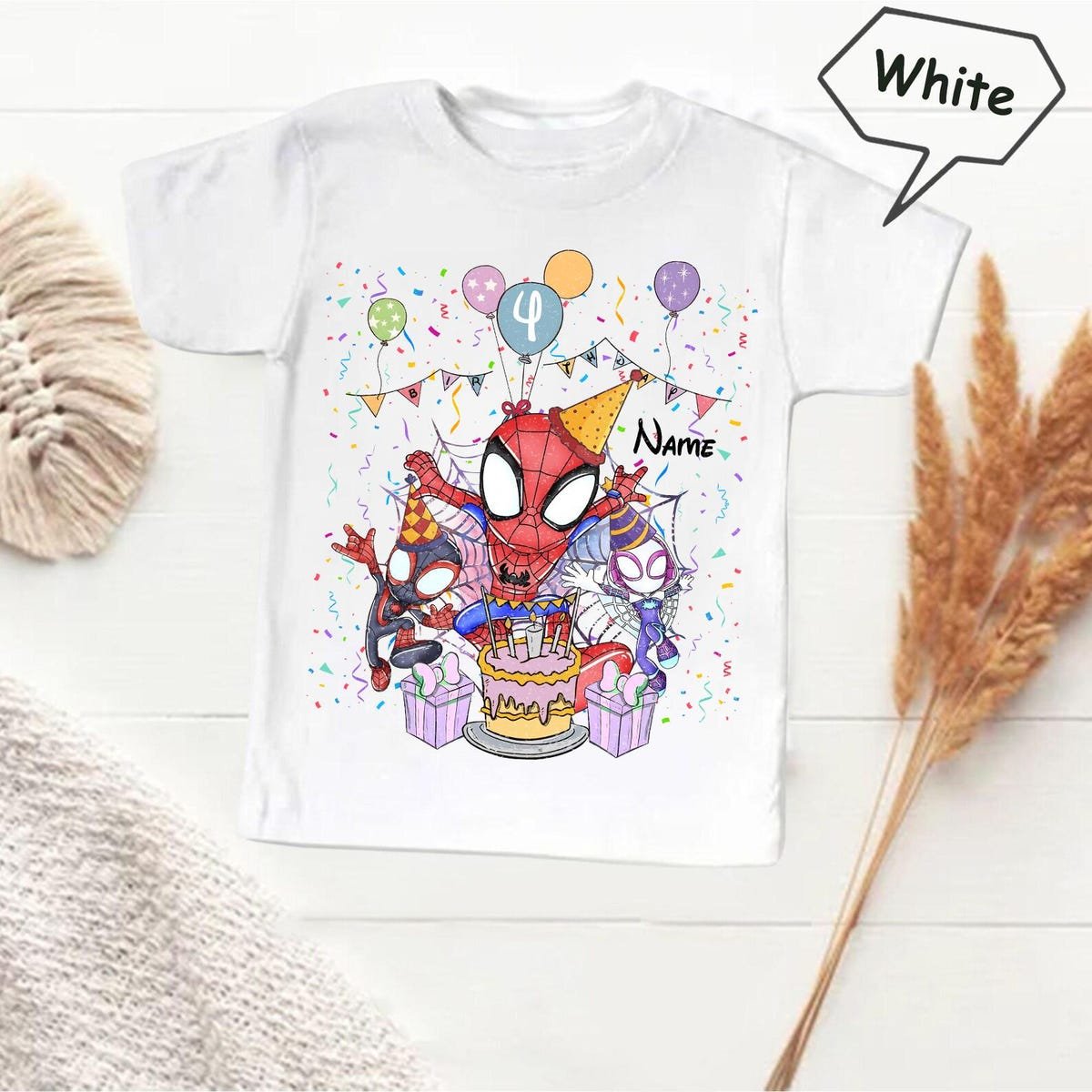 Spidey Birthday Shirt Custom Marvel Gift Personalized for Kids