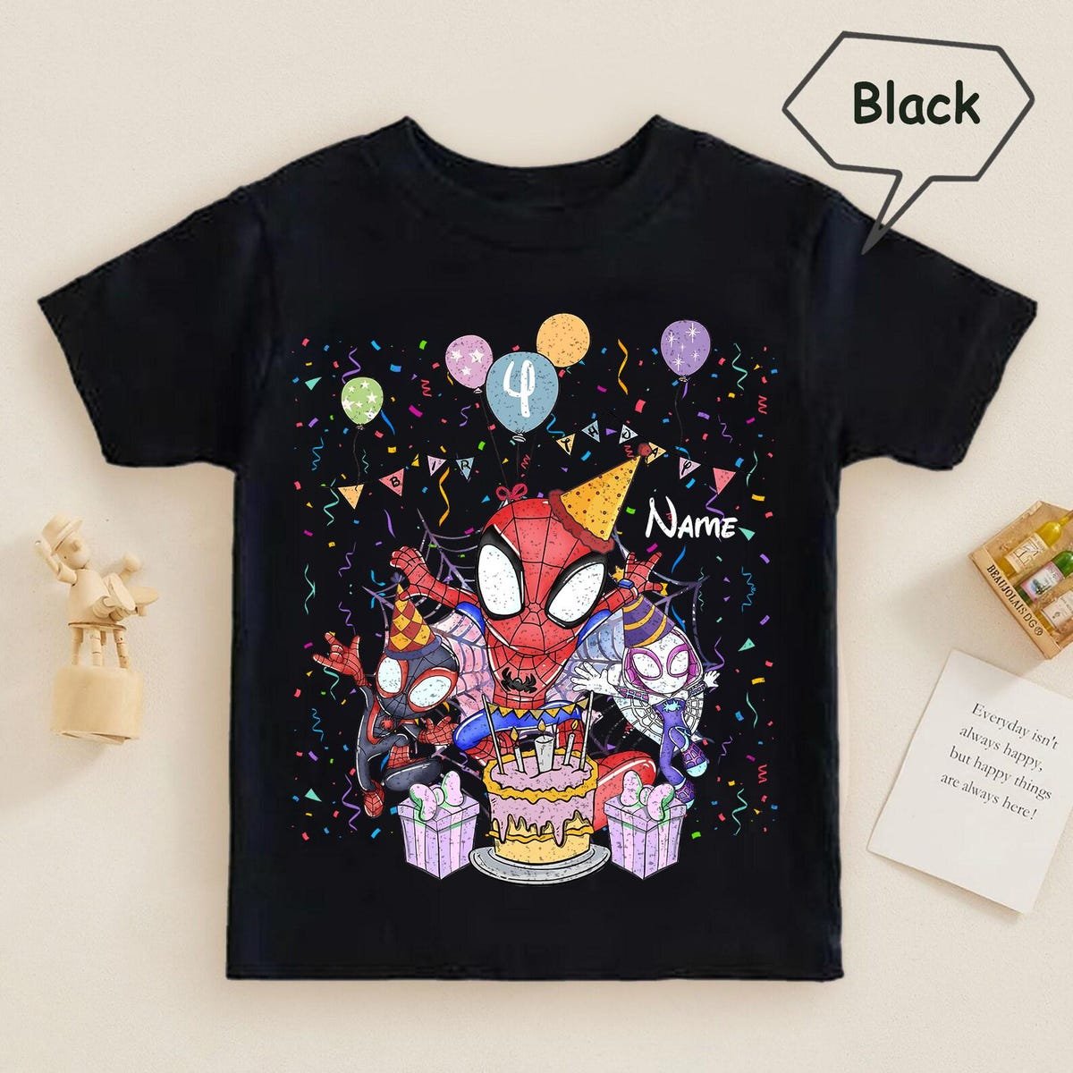 Spidey Birthday Shirt Custom Marvel Gift Personalized for Kids