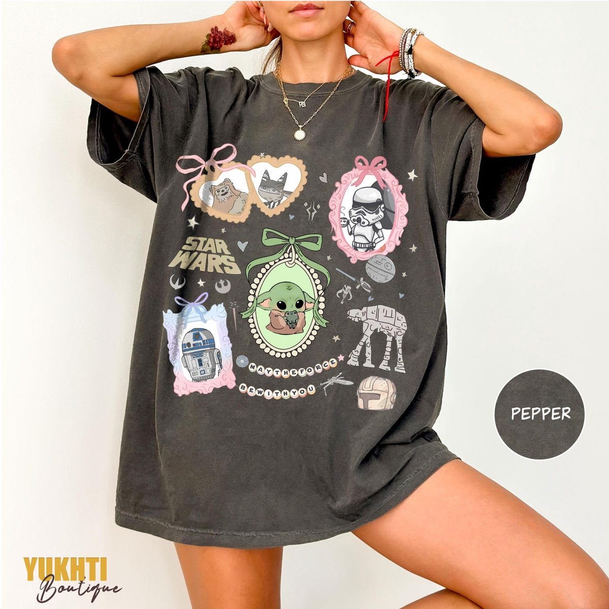 Star Wars Kawaii Grogu Tee Retro Coquette Pastel Shirt