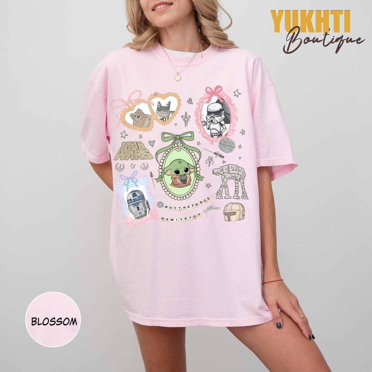 Star Wars Kawaii Grogu Tee Retro Coquette Pastel Shirt