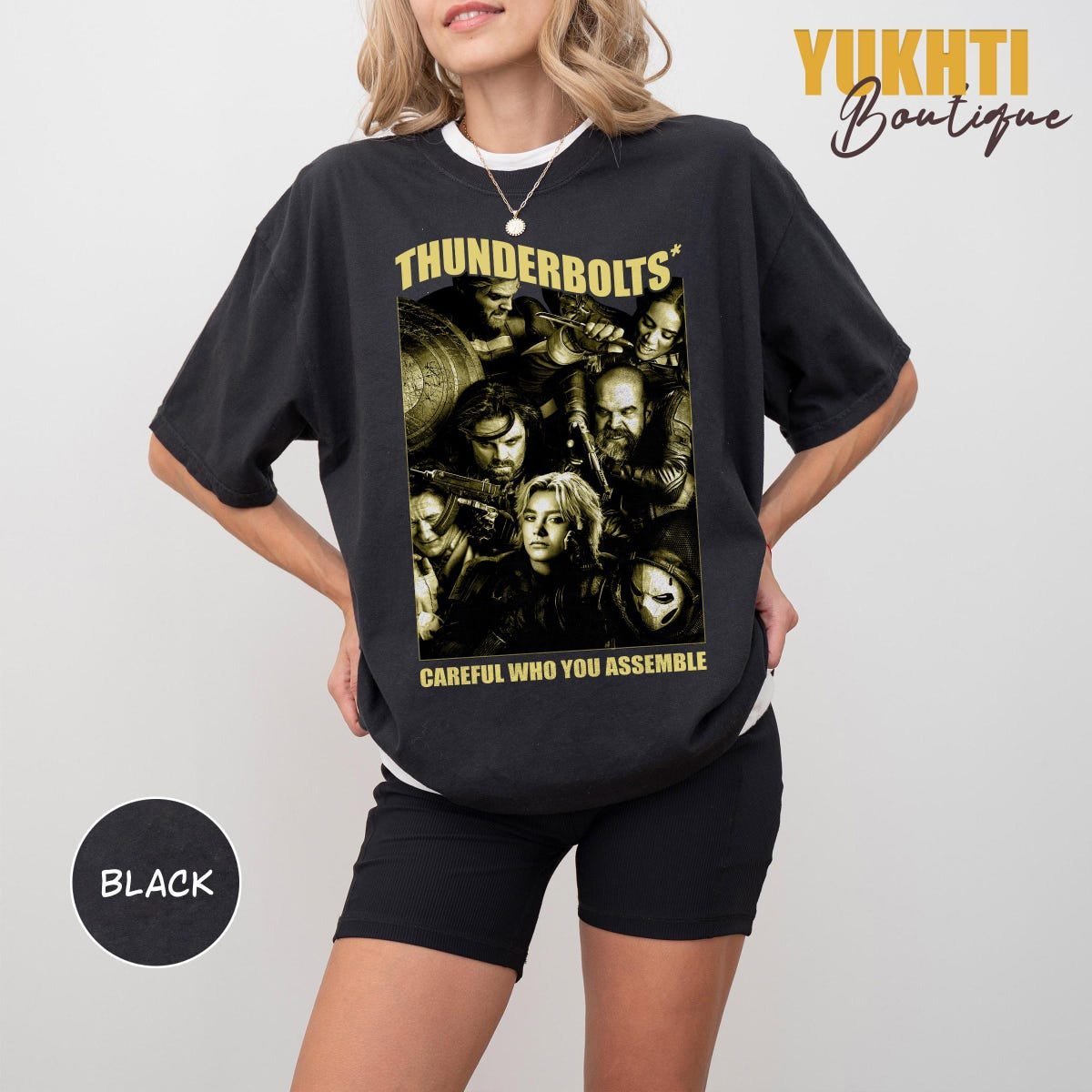 Thunderbolts Marvel T-Shirt Vintage Superhero Fan Tee Unisex Comic Movie Shirt