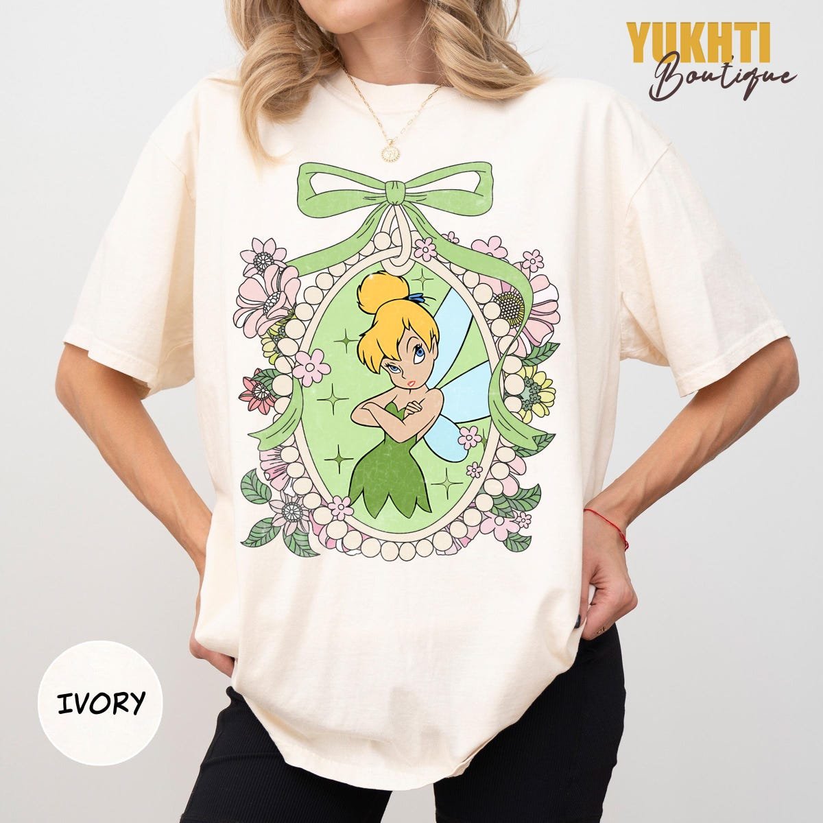 Tinker Bell Floral Shirt Disney Vacation Tee