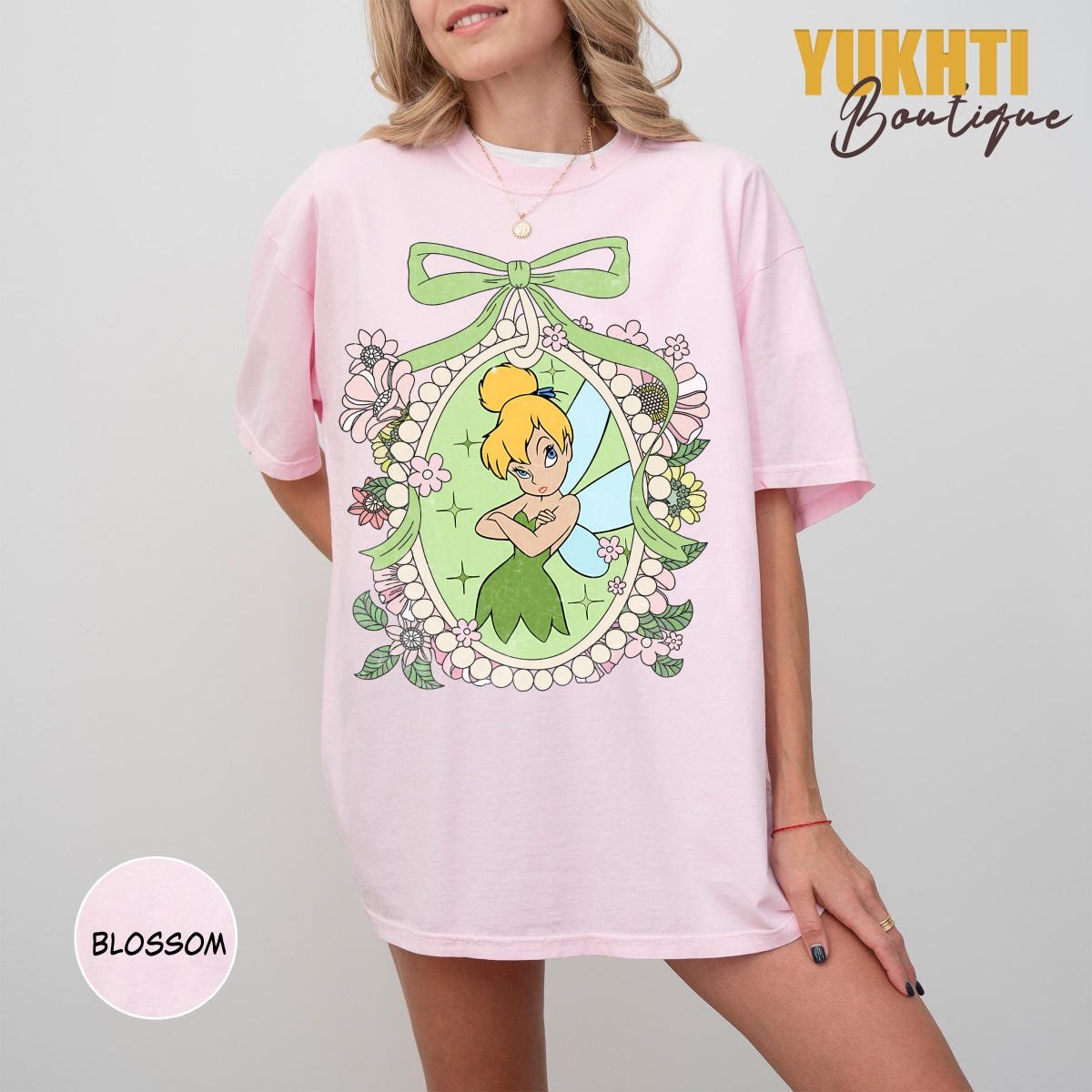 Tinker Bell Floral Shirt Disney Vacation Tee