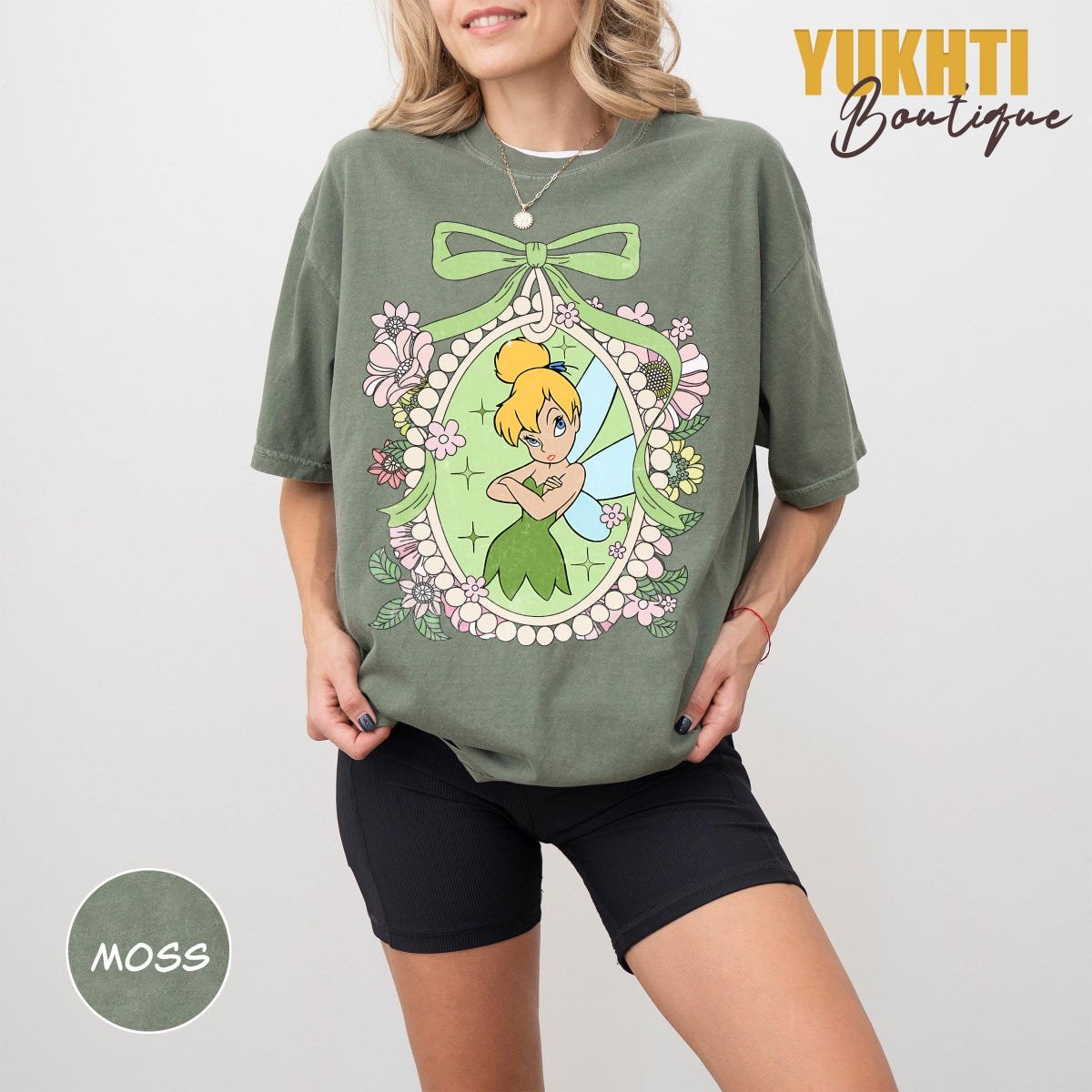 Tinker Bell Floral Shirt Disney Vacation Tee