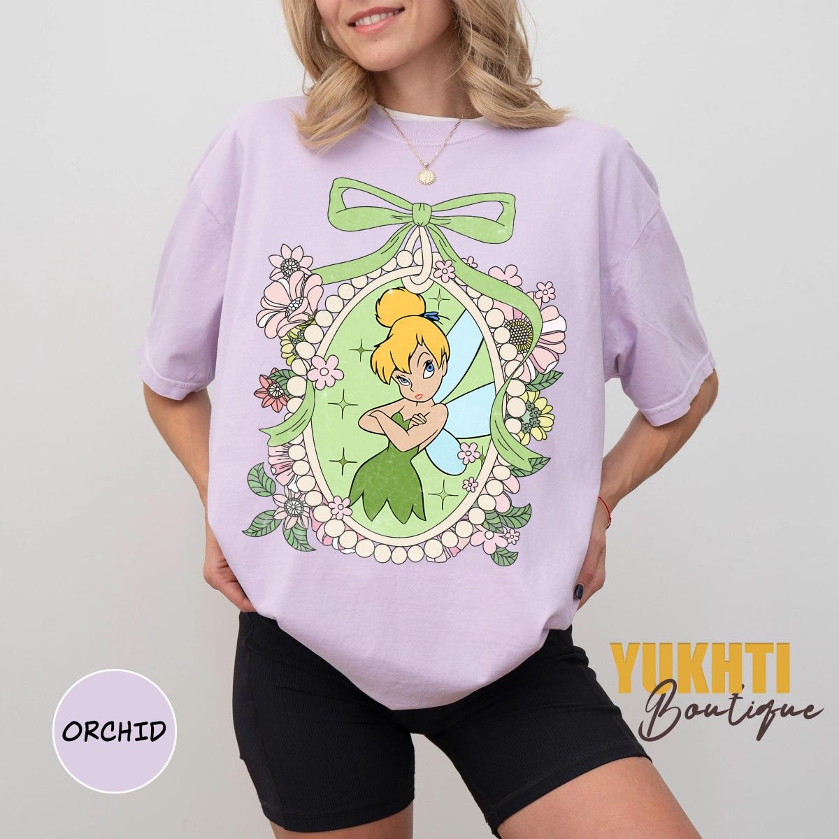 Tinker Bell Floral Shirt Disney Vacation Tee