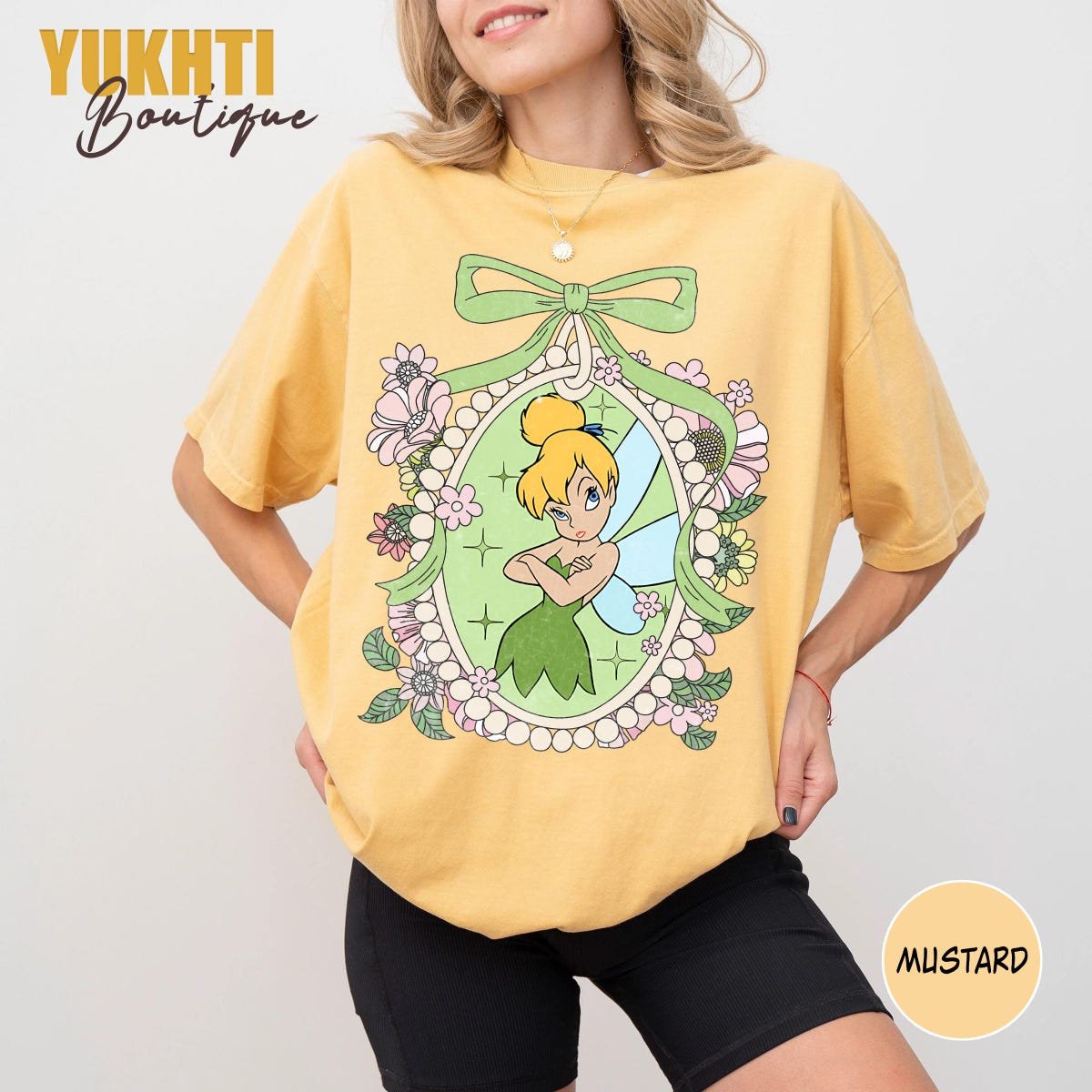 Tinker Bell Floral Shirt Disney Vacation Tee