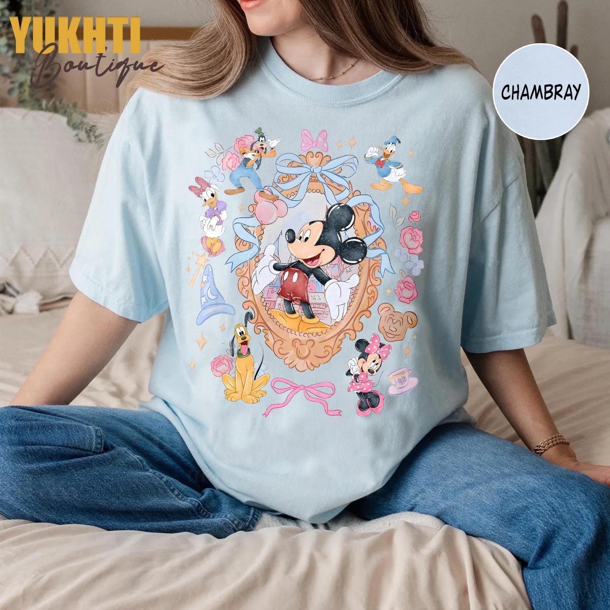 Vintage Disney Characters Shirt Mickey Friends Magic Castle Tee