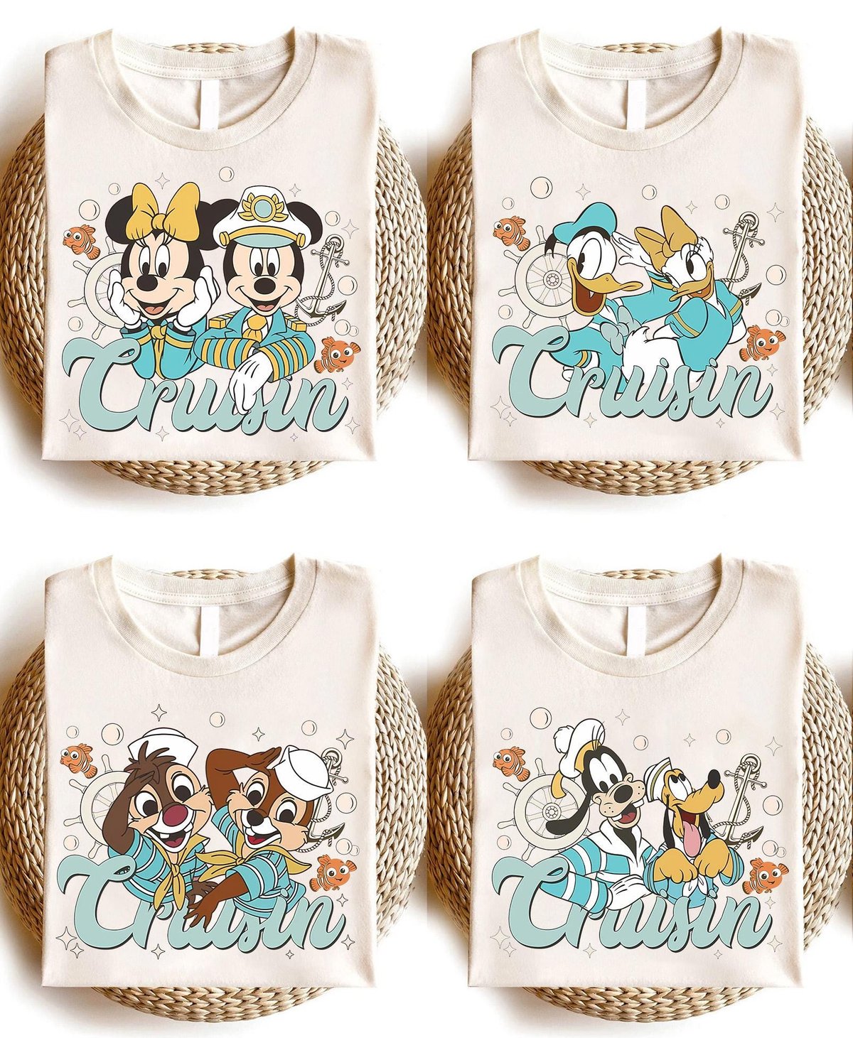 Vintage Disney Cruise Shirts Mickey Friends Family Vacation Tee