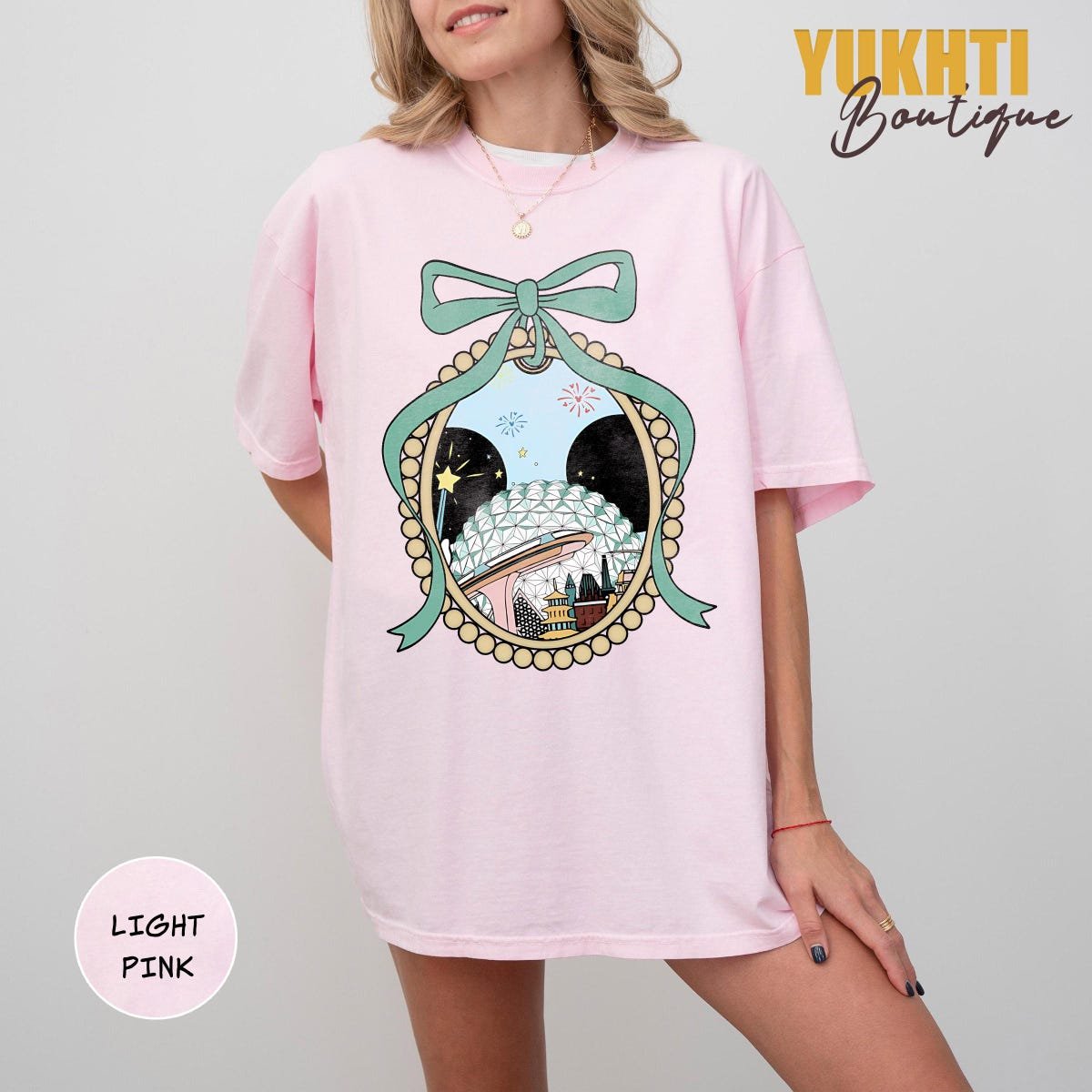 Vintage Disney Epcot Shirt Coquette Bow World Tour Vacation Shirt