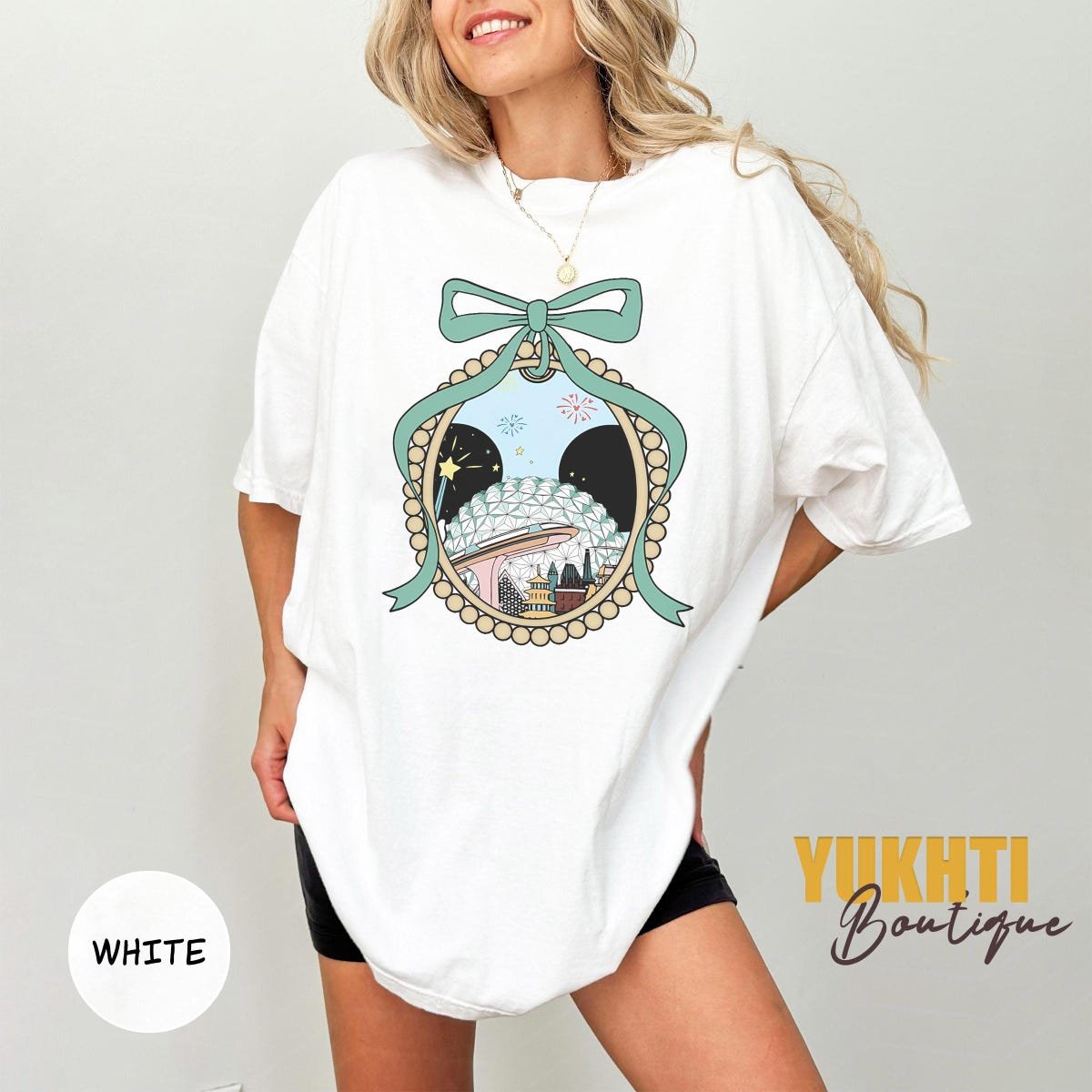 Vintage Disney Epcot Shirt Coquette Bow World Tour Vacation Shirt