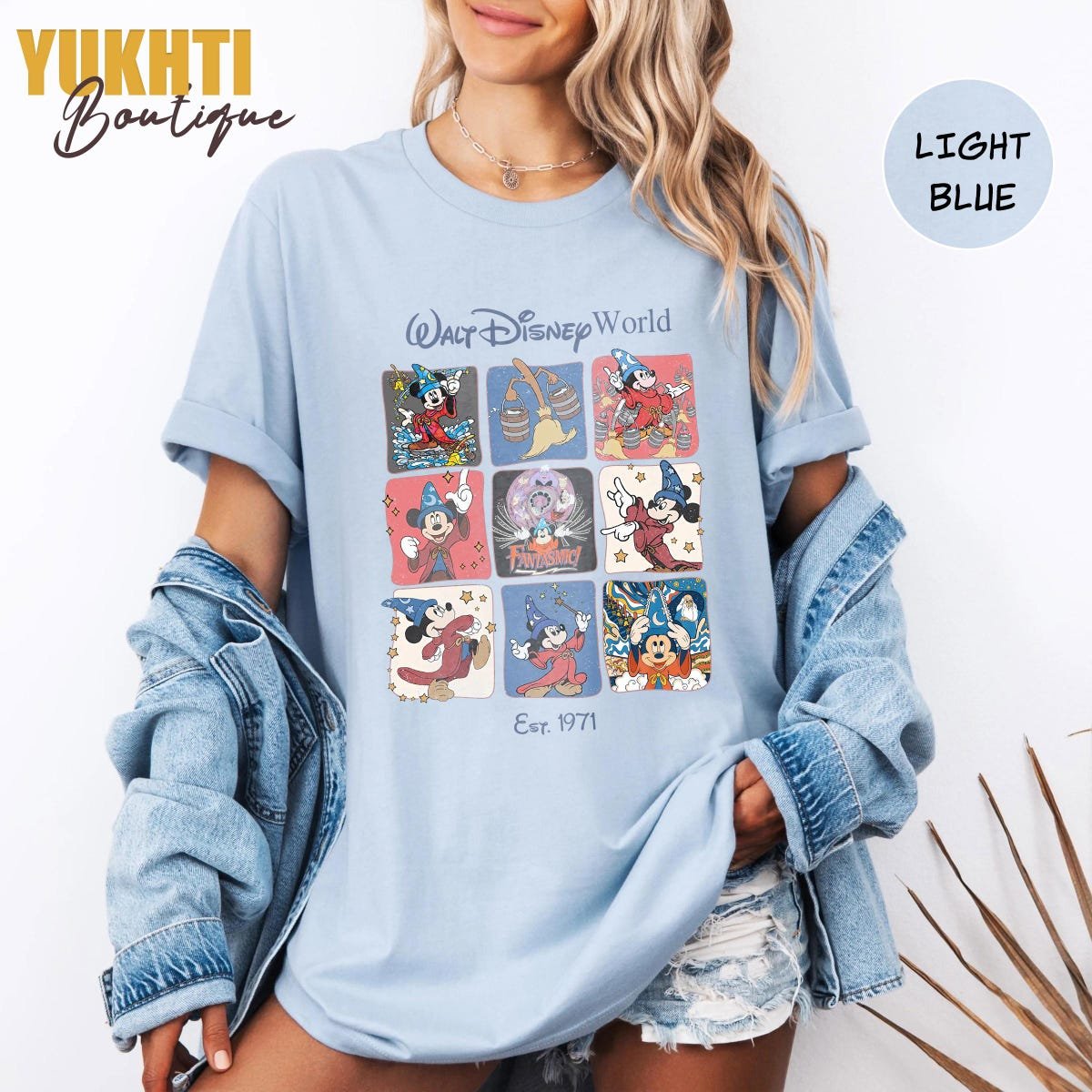 Vintage Disney Fantasia Shirts Mickey Mouse Retro Tee Classic Disney Shirt