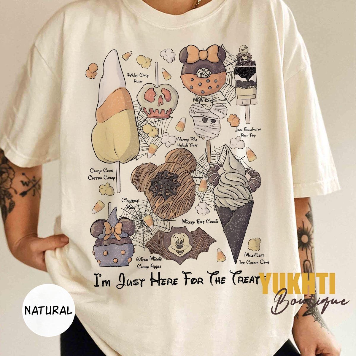 Vintage Disney Halloween Shirt Cute Spooky Snacks Tee Fall Mickey Treats