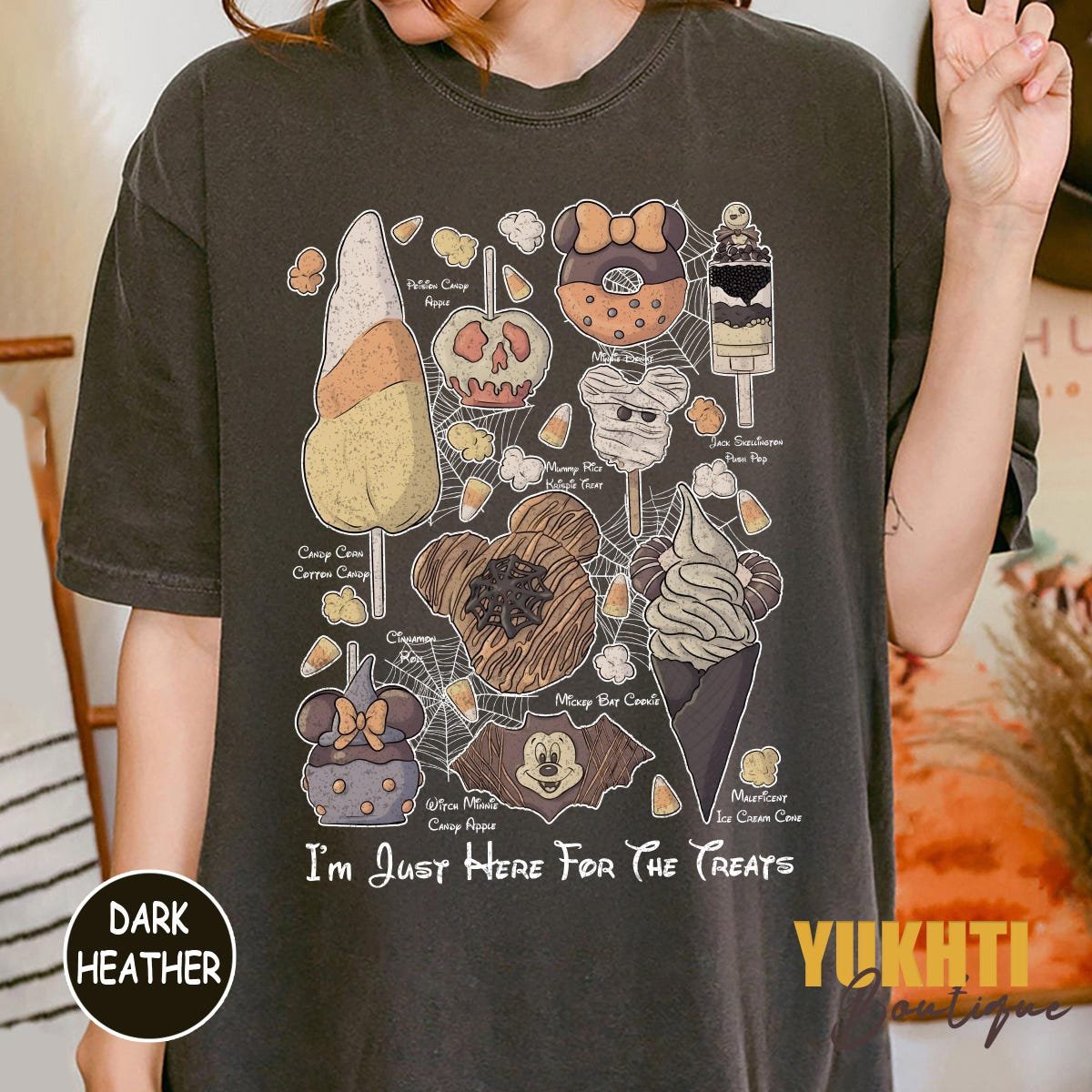 Vintage Disney Halloween Shirt Cute Spooky Snacks Tee Fall Mickey Treats