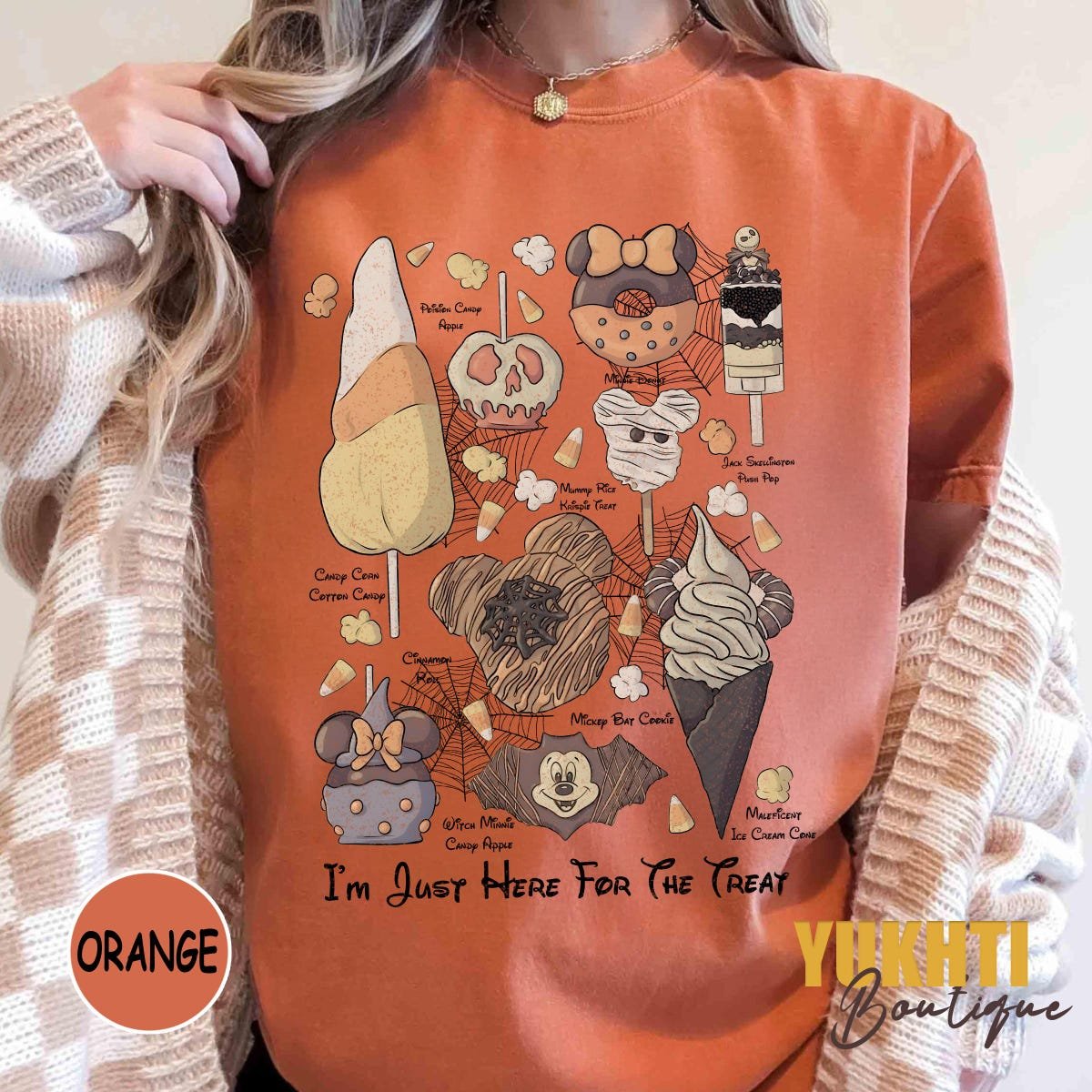 Vintage Disney Halloween Shirt Cute Spooky Snacks Tee Fall Mickey Treats