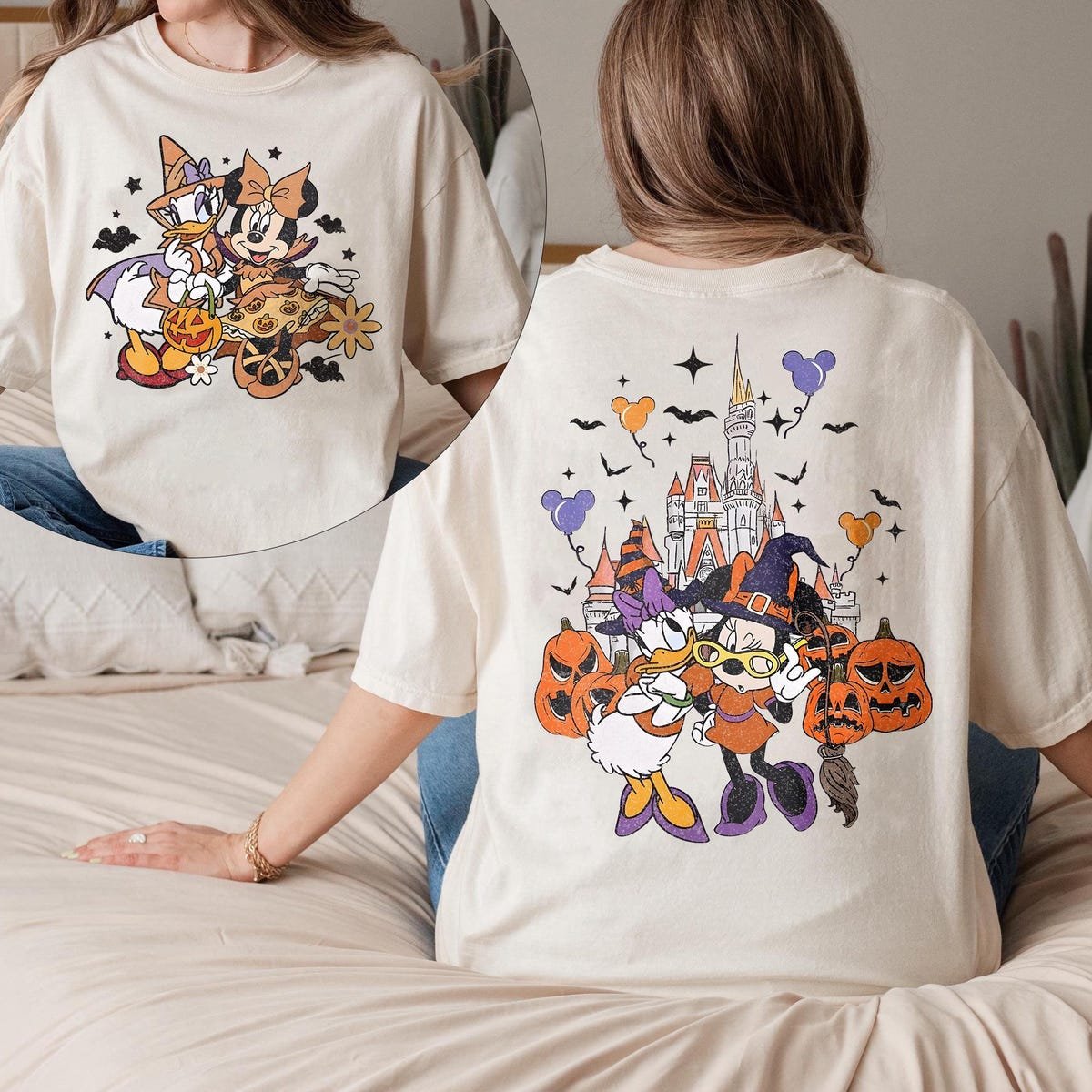 Vintage Disney Halloween Shirts Minnie Daisy Comfort Colors Tee