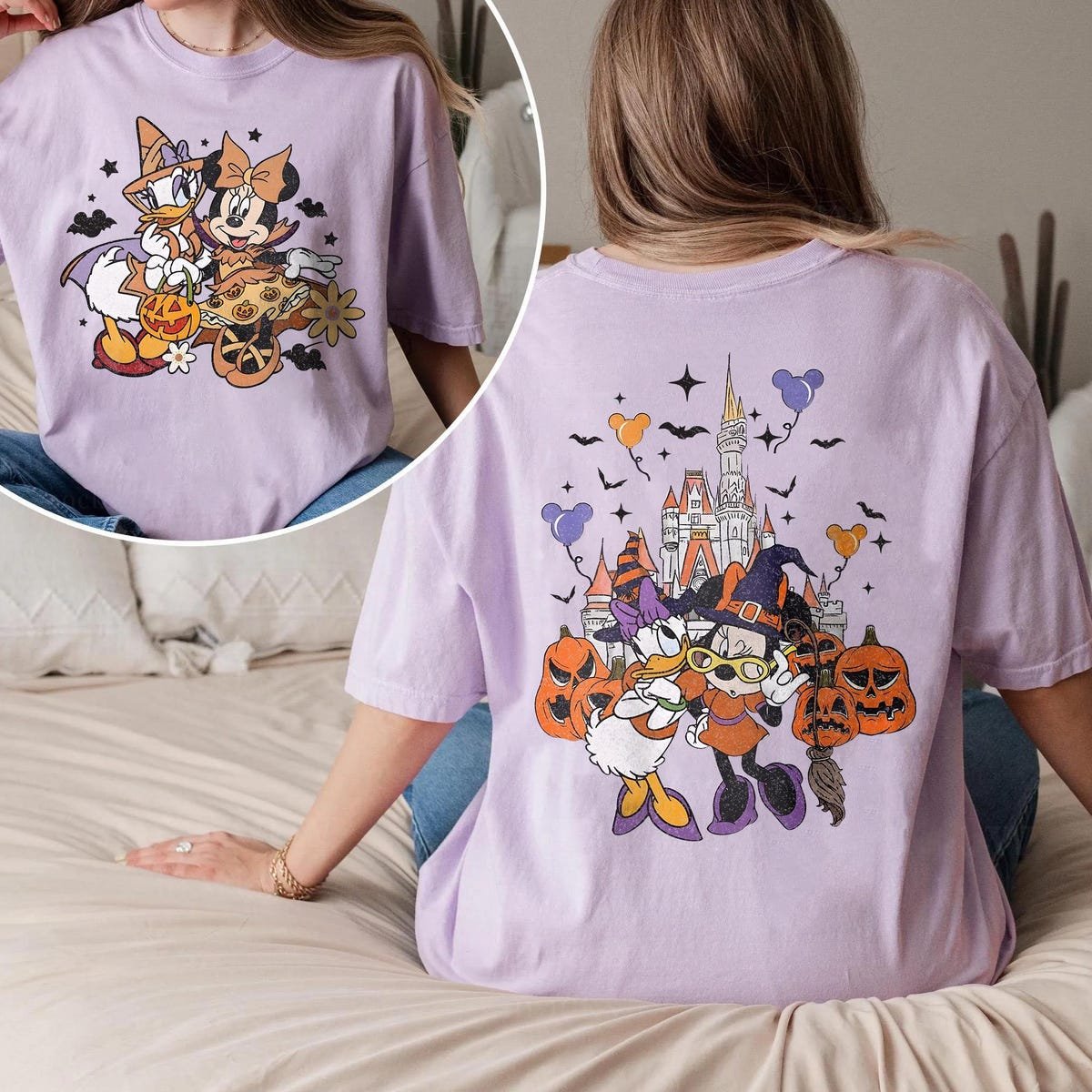 Vintage Disney Halloween Shirts Minnie Daisy Comfort Colors Tee