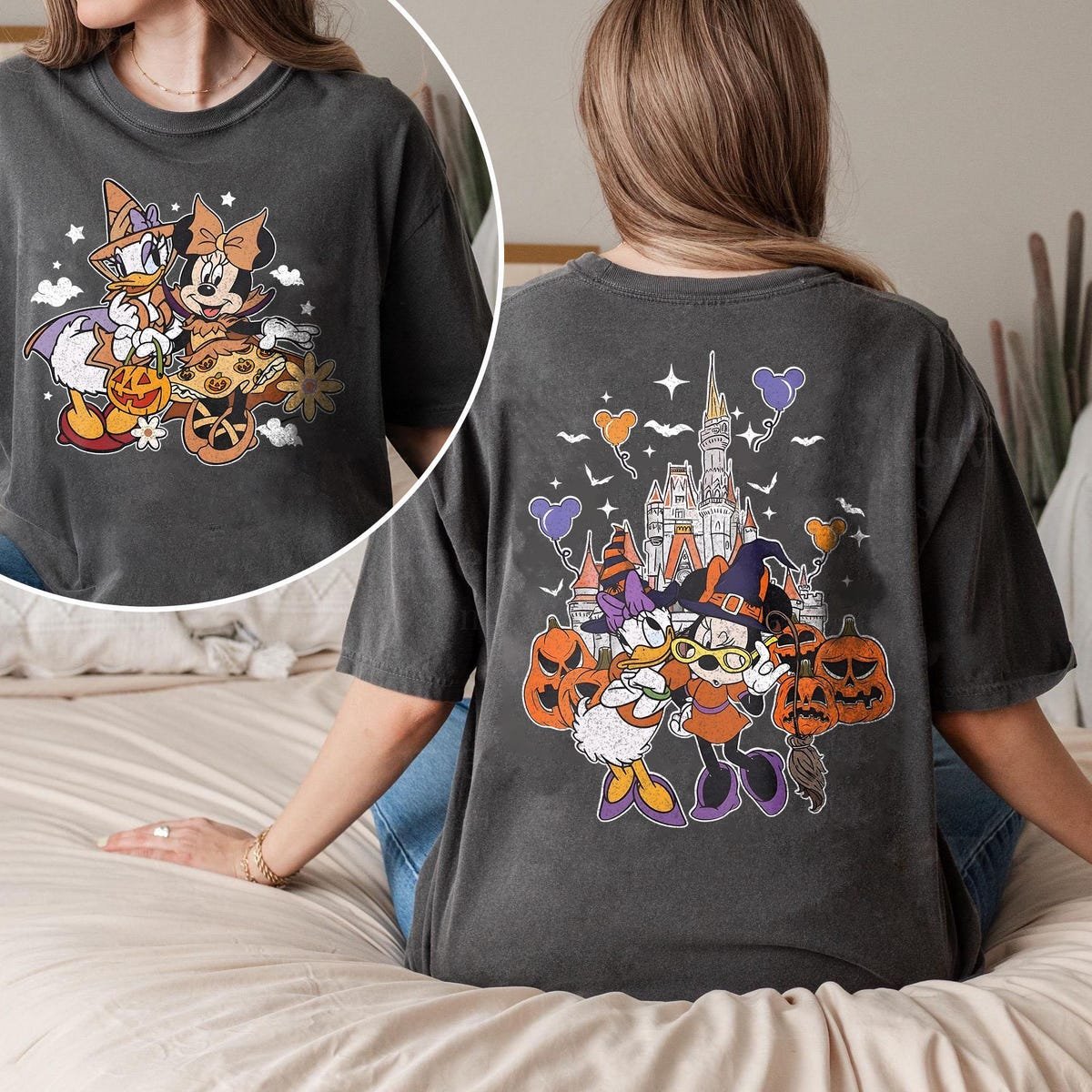 Vintage Disney Halloween Shirts Minnie Daisy Comfort Colors Tee