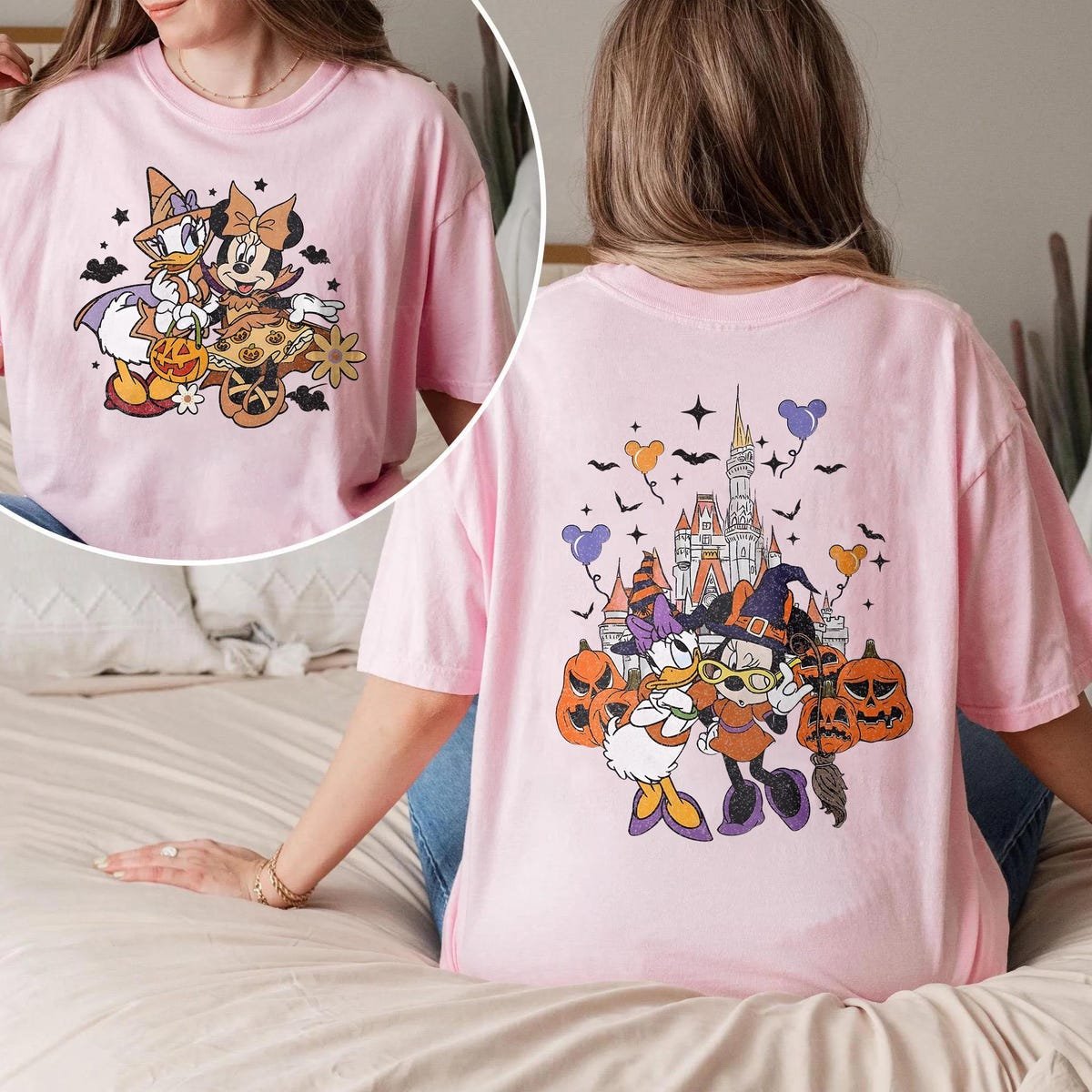 Vintage Disney Halloween Shirts Minnie Daisy Comfort Colors Tee