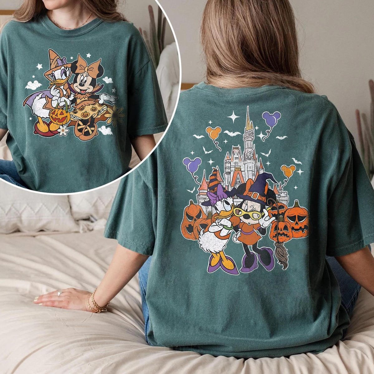 Vintage Disney Halloween Shirts Minnie Daisy Comfort Colors Tee