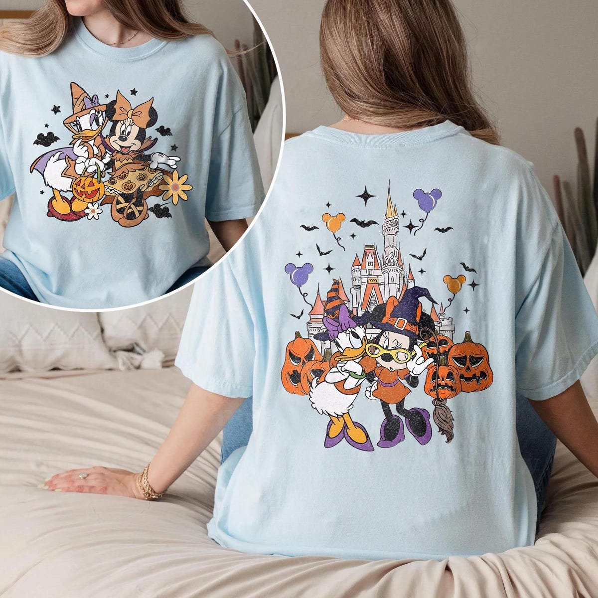 Vintage Disney Halloween Shirts Minnie Daisy Comfort Colors Tee