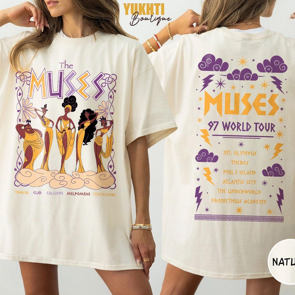 Vintage Disney Hercules Shirt Muses 97 Tour Retro Concert Tee