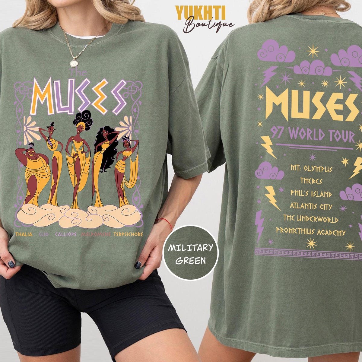 Vintage Disney Hercules Shirt Muses 97 Tour Retro Concert Tee