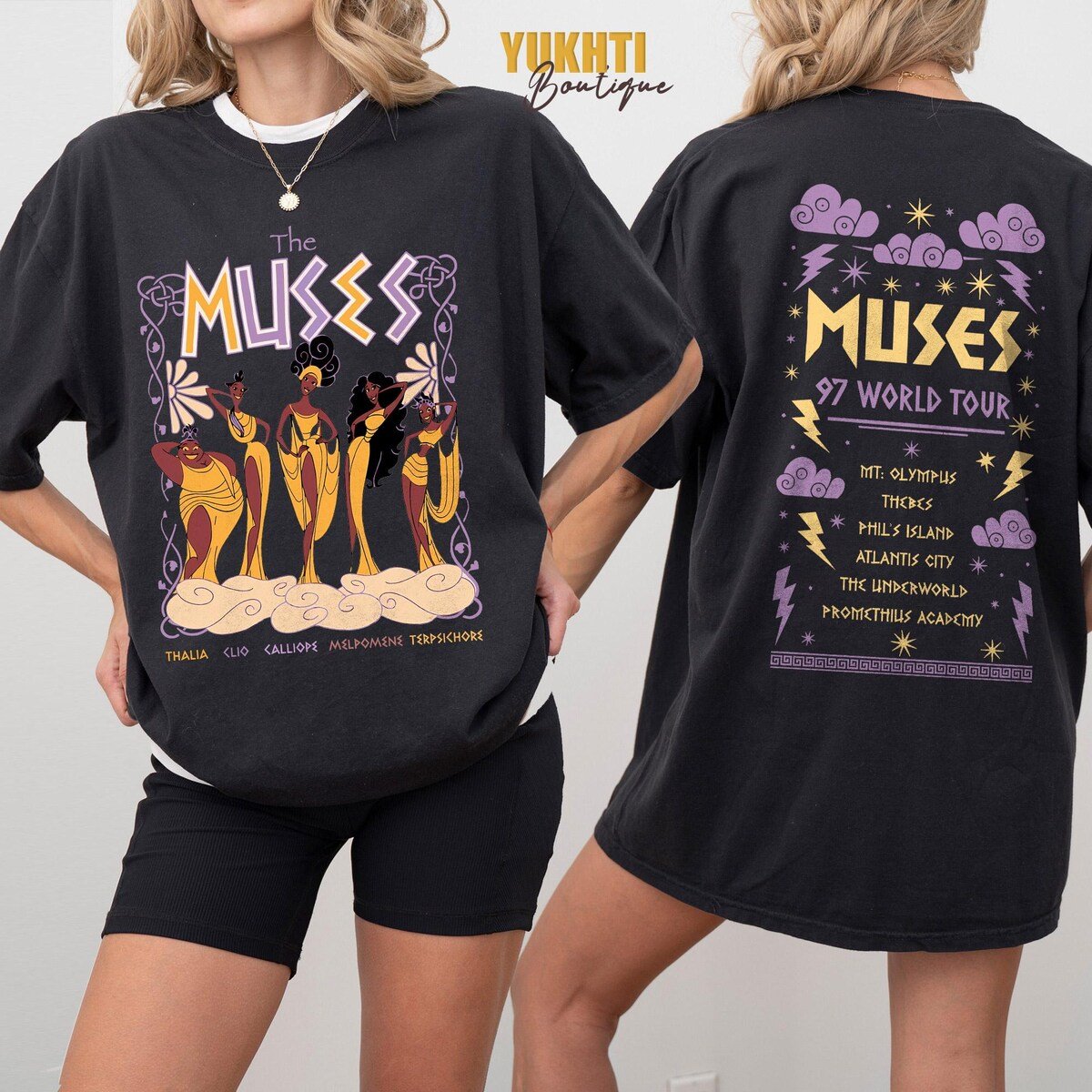 Vintage Disney Hercules Shirt Muses 97 Tour Retro Concert Tee