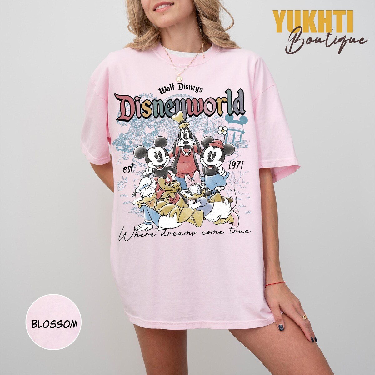 Vintage Disney World 1971 Shirt Mickey Friends Retro Vacation Tee