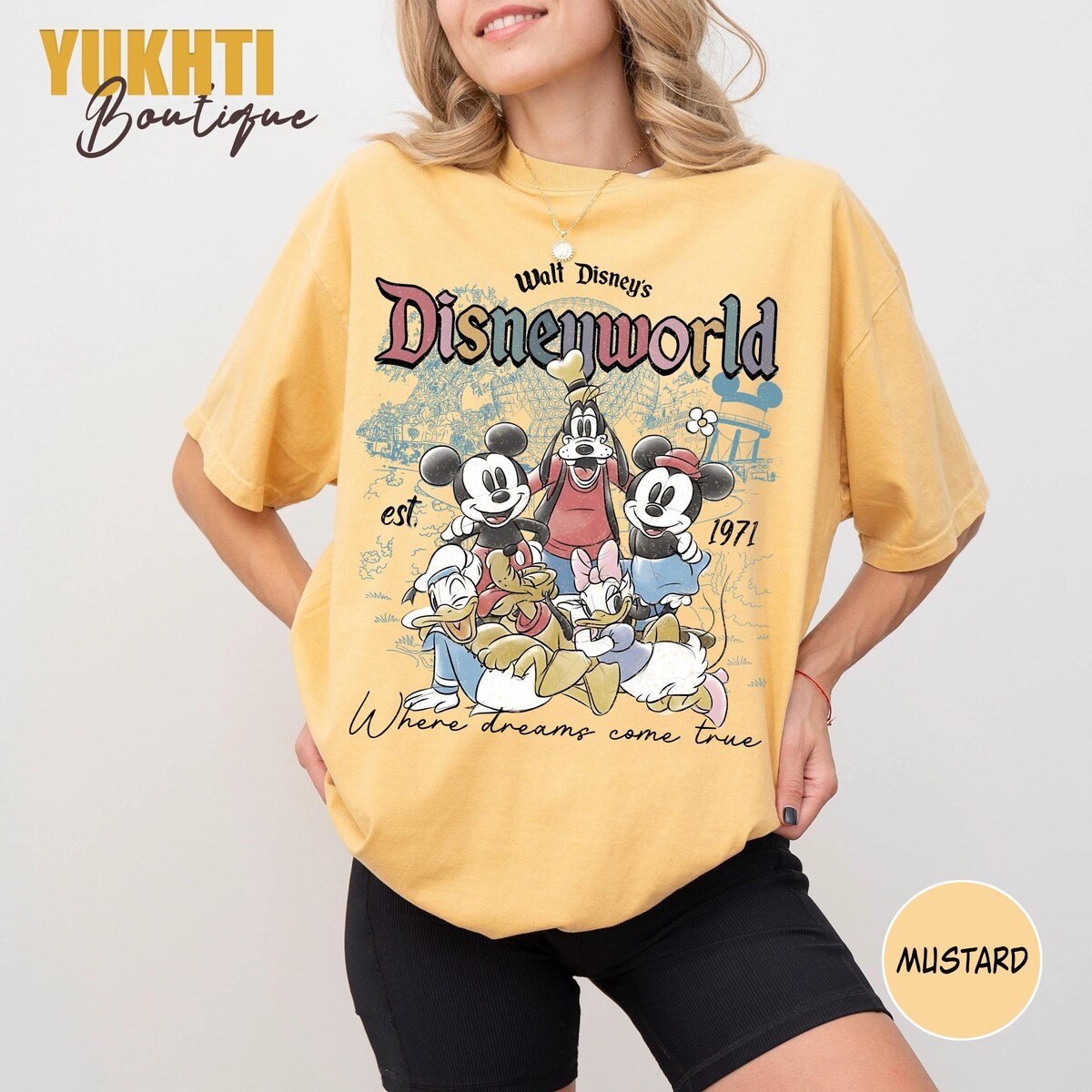 Vintage Disney World 1971 Shirt Mickey Friends Retro Vacation Tee