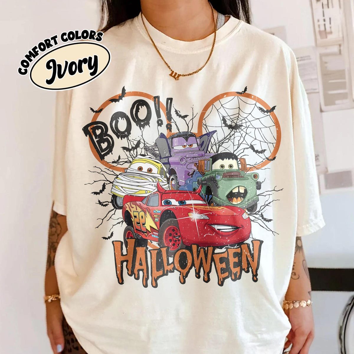 Vintage Lightning McQueen Halloween Shirt Disney Cars Comfort Tee