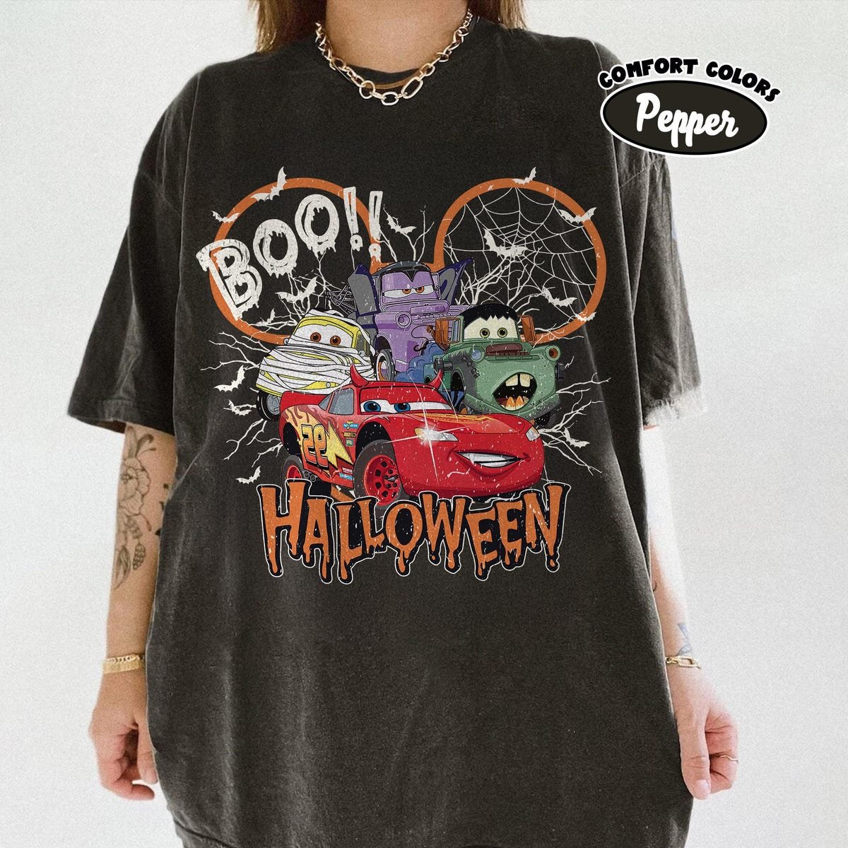 Vintage Lightning McQueen Halloween Shirt Disney Cars Comfort Tee