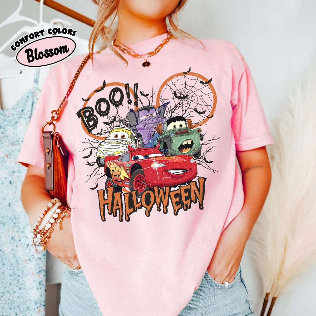 Vintage Lightning McQueen Halloween Shirt Disney Cars Comfort Tee