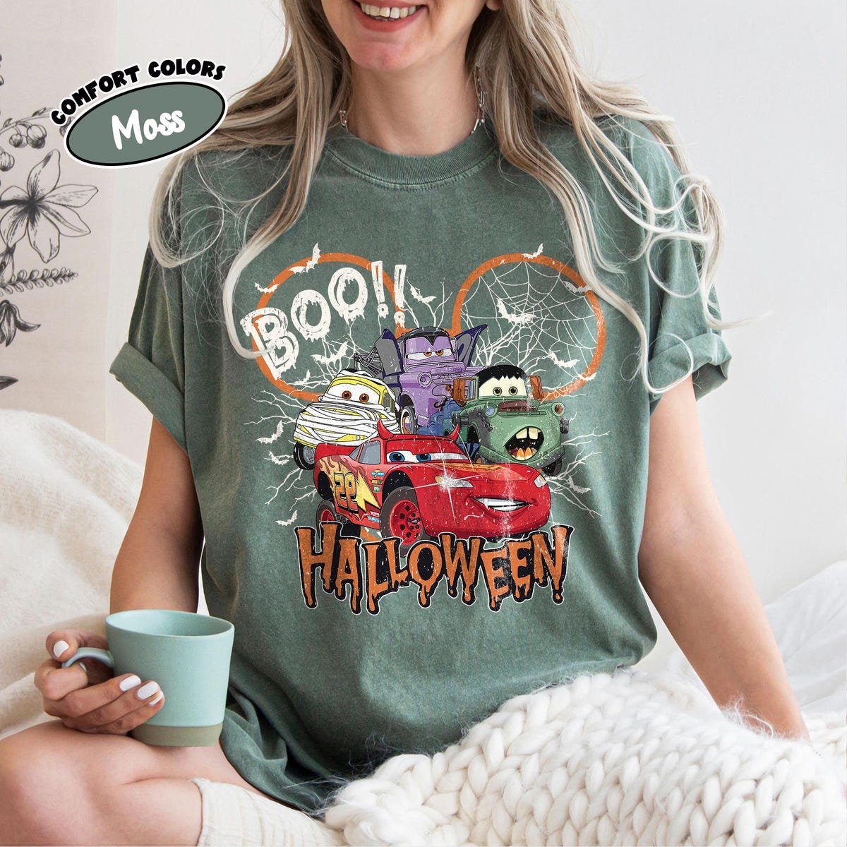Vintage Lightning McQueen Halloween Shirt Disney Cars Comfort Tee