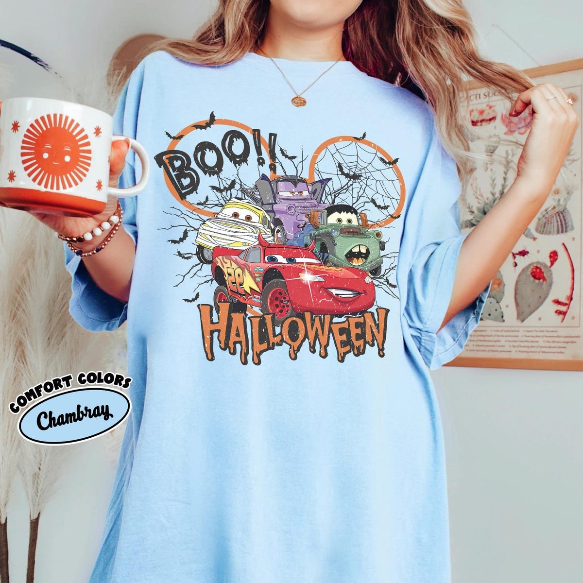 Vintage Lightning McQueen Halloween Shirt Disney Cars Comfort Tee