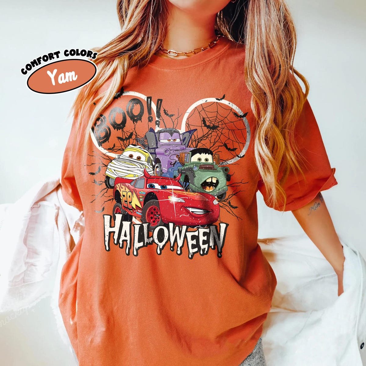Vintage Lightning McQueen Halloween Shirt Disney Cars Comfort Tee