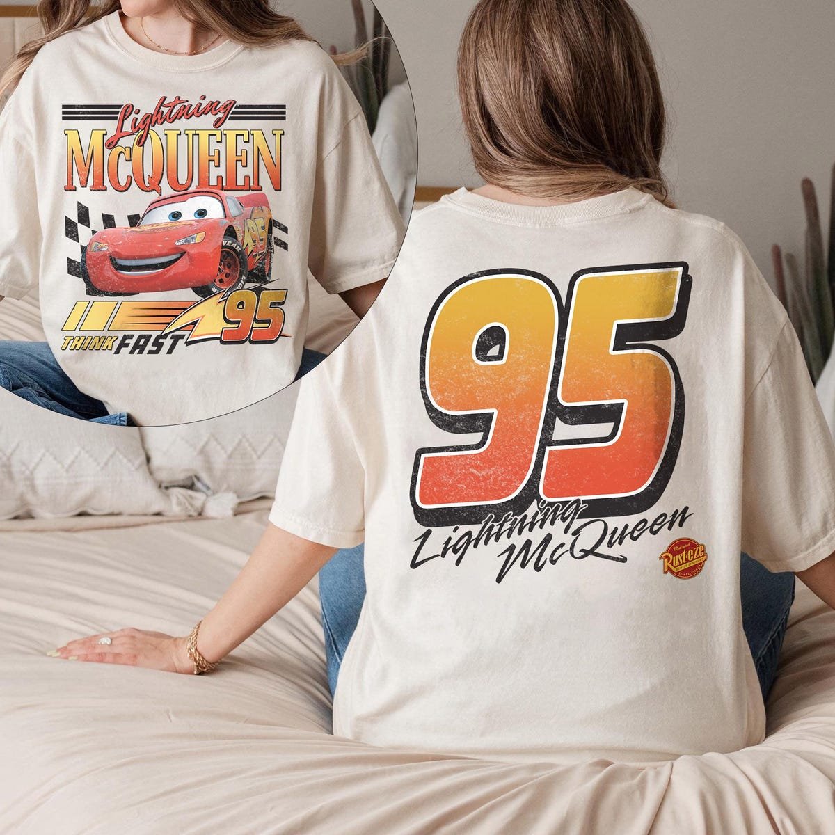 Vintage Lightning McQueen Shirt Retro Cars Movie Disney Piston Cup Shirt
