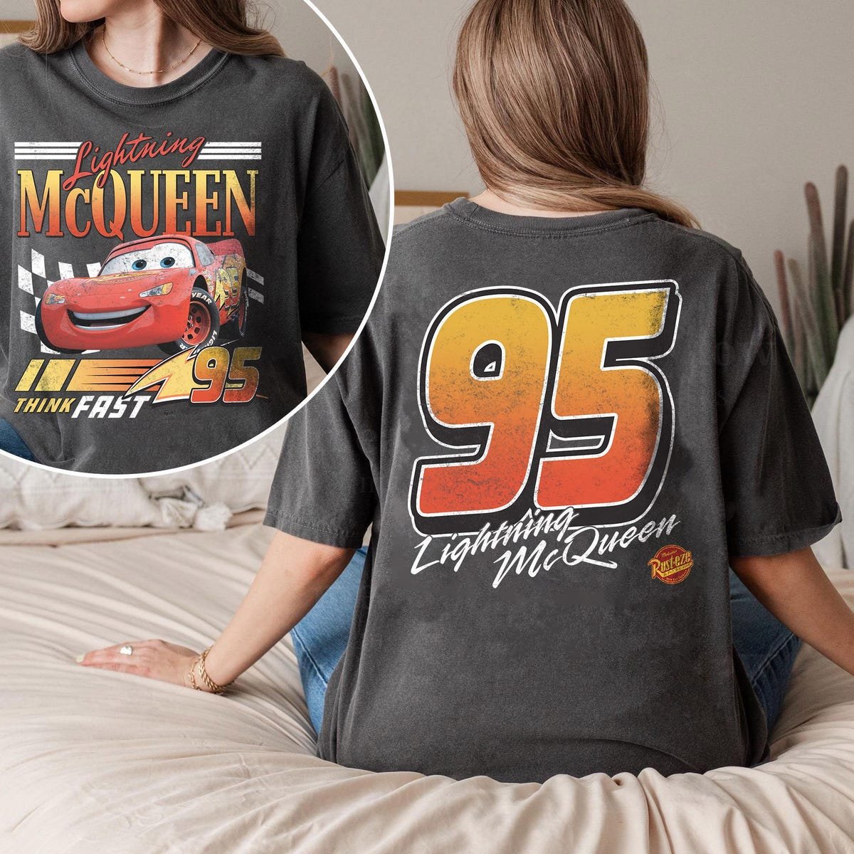 Vintage Lightning McQueen Shirt Retro Cars Movie Disney Piston Cup Shirt