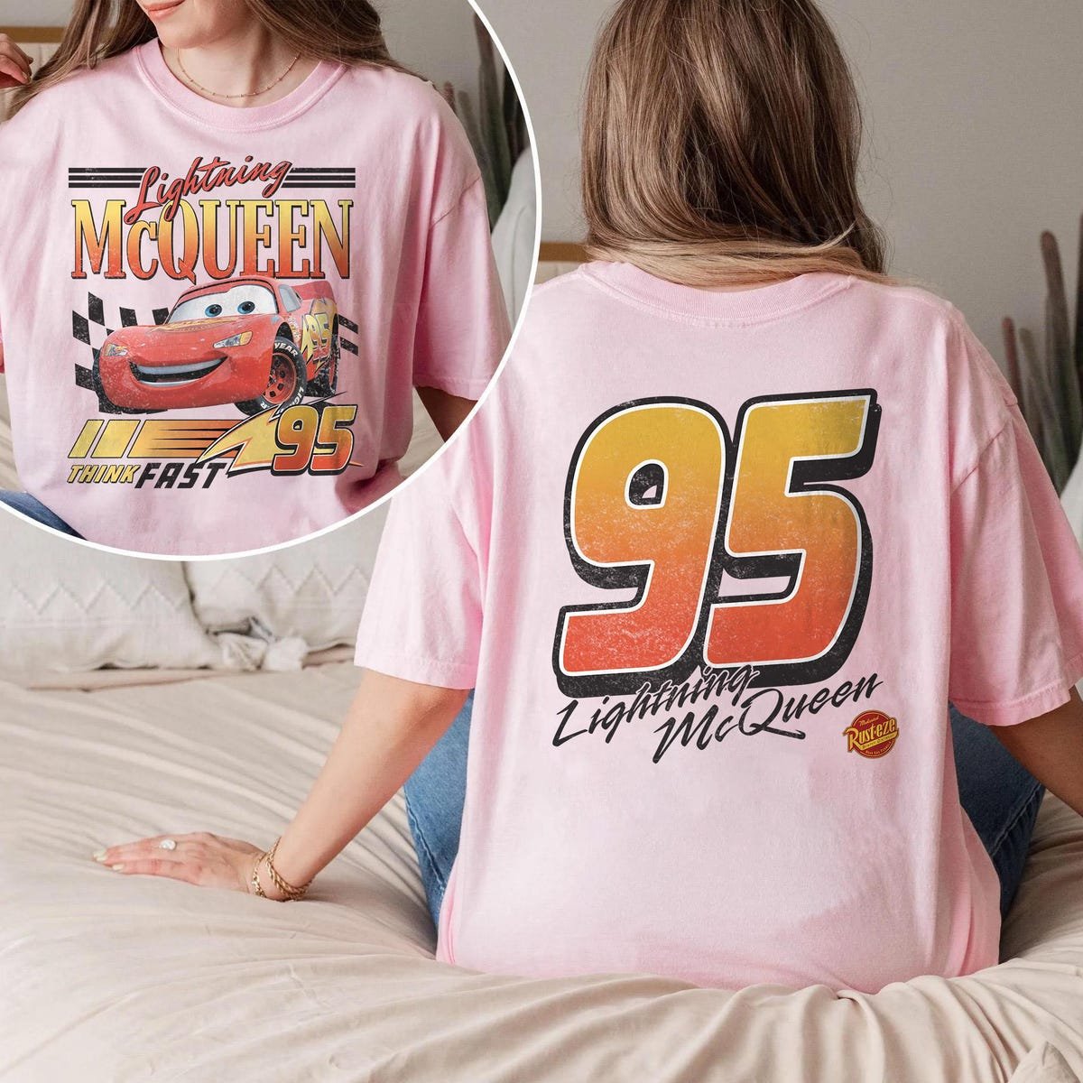 Vintage Lightning McQueen Shirt Retro Cars Movie Disney Piston Cup Shirt