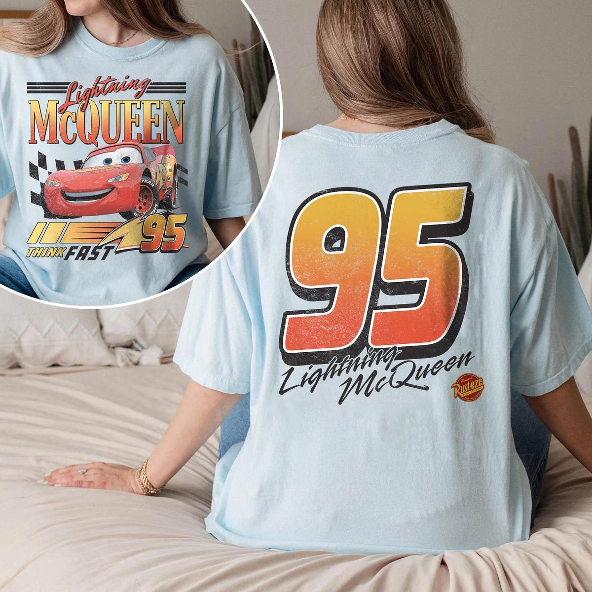 Vintage Lightning McQueen Shirt Retro Cars Movie Disney Piston Cup Shirt