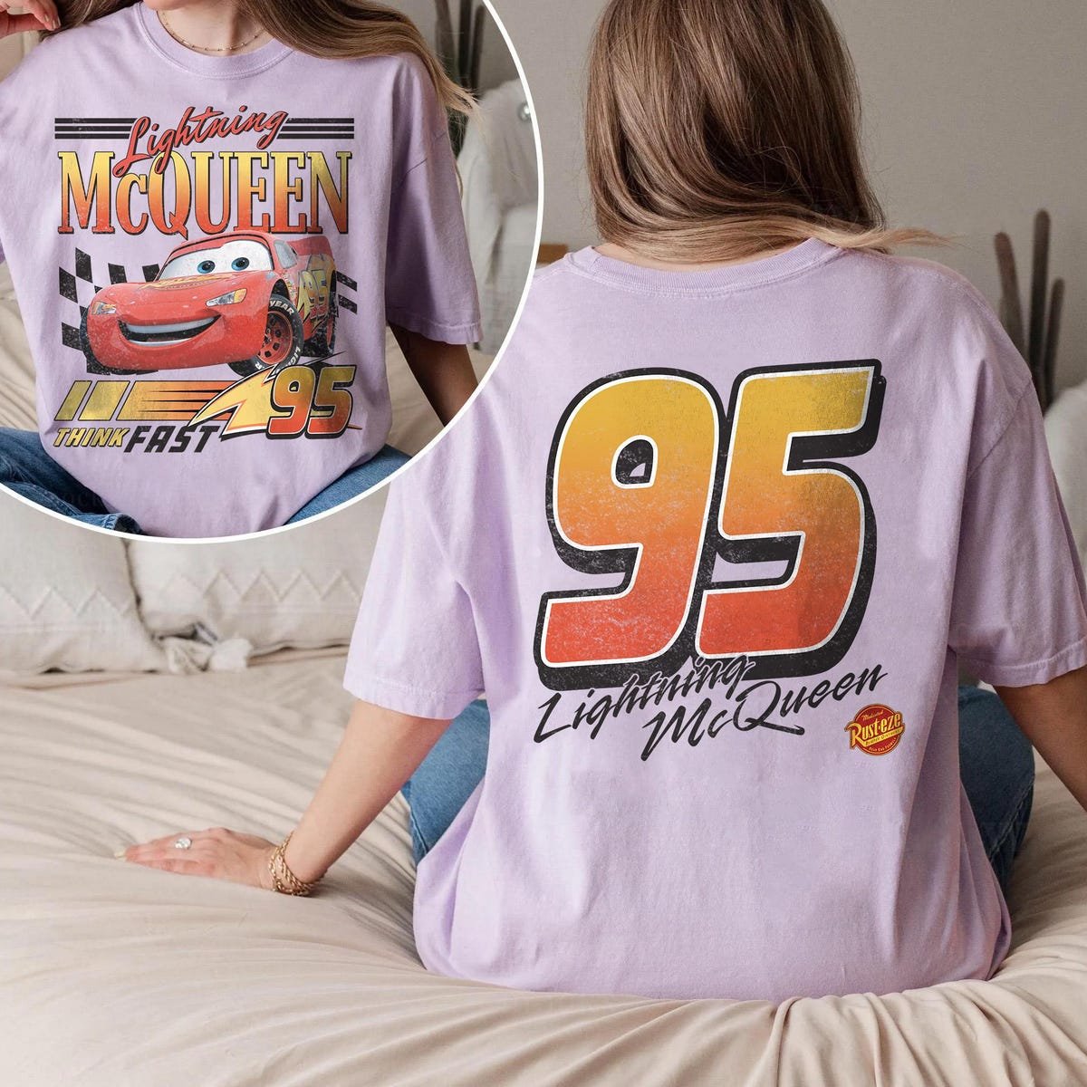 Vintage Lightning McQueen Shirt Retro Cars Movie Disney Piston Cup Shirt