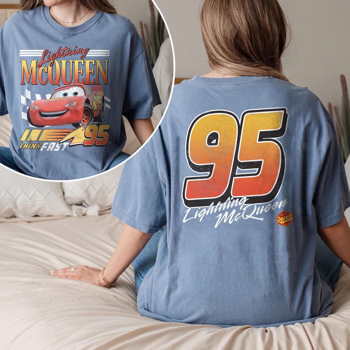 Vintage Lightning McQueen Shirt Retro Cars Movie Disney Piston Cup Shirt