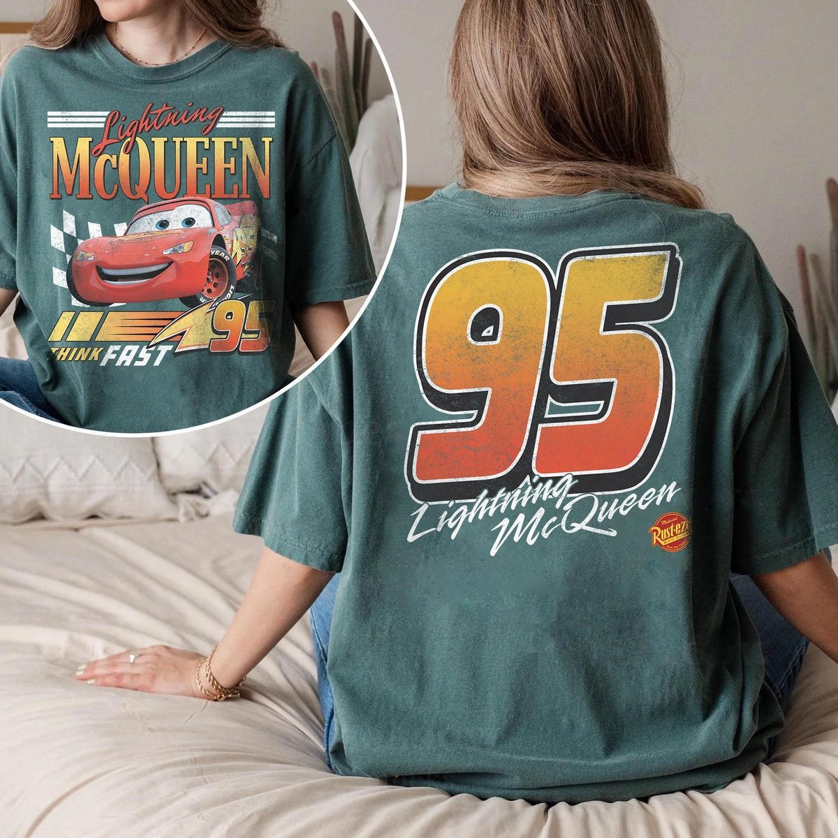 Vintage Lightning McQueen Shirt Retro Cars Movie Disney Piston Cup Shirt