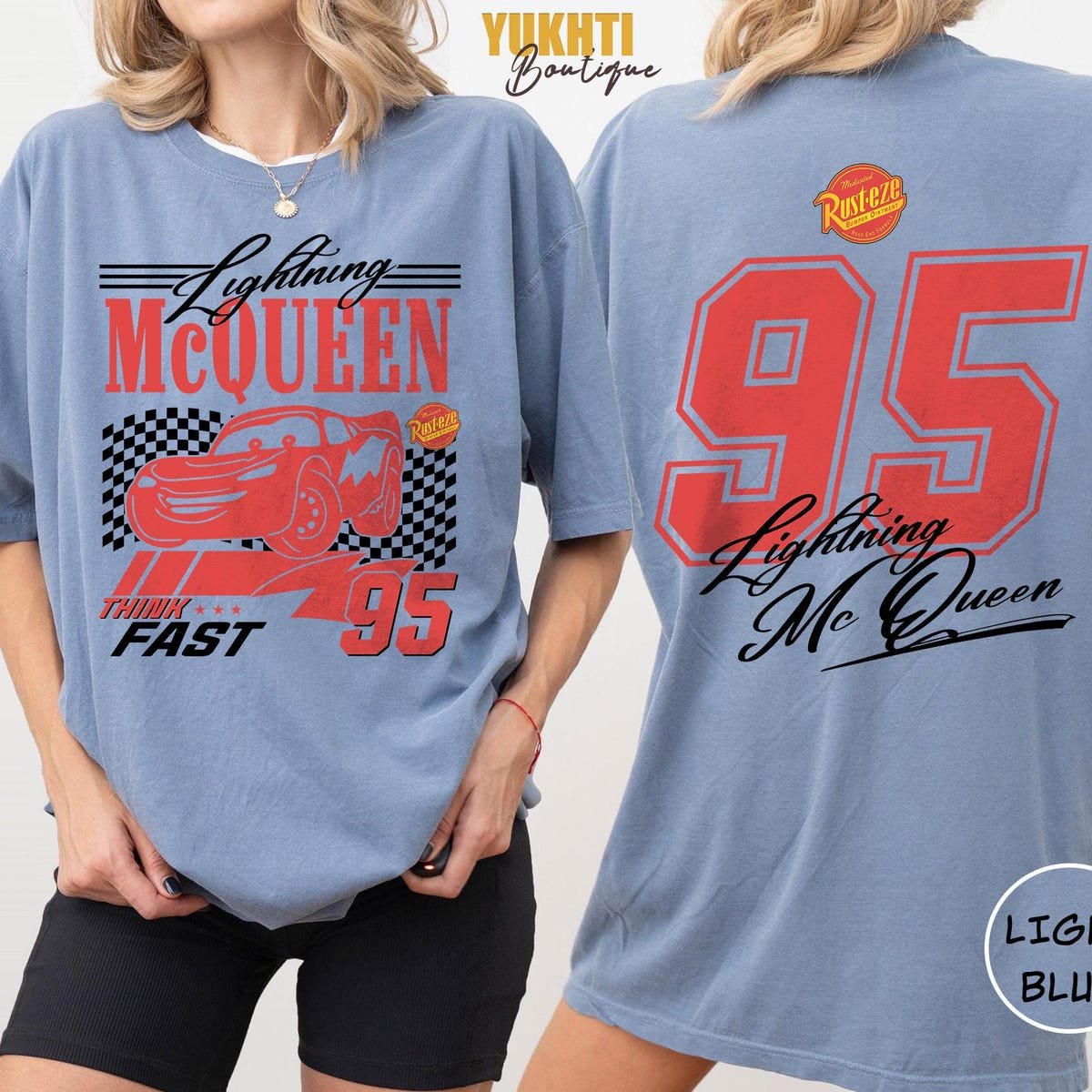Vintage Lightning McQueen Shirt Rusteze Cars Tee Radiator Springs Top