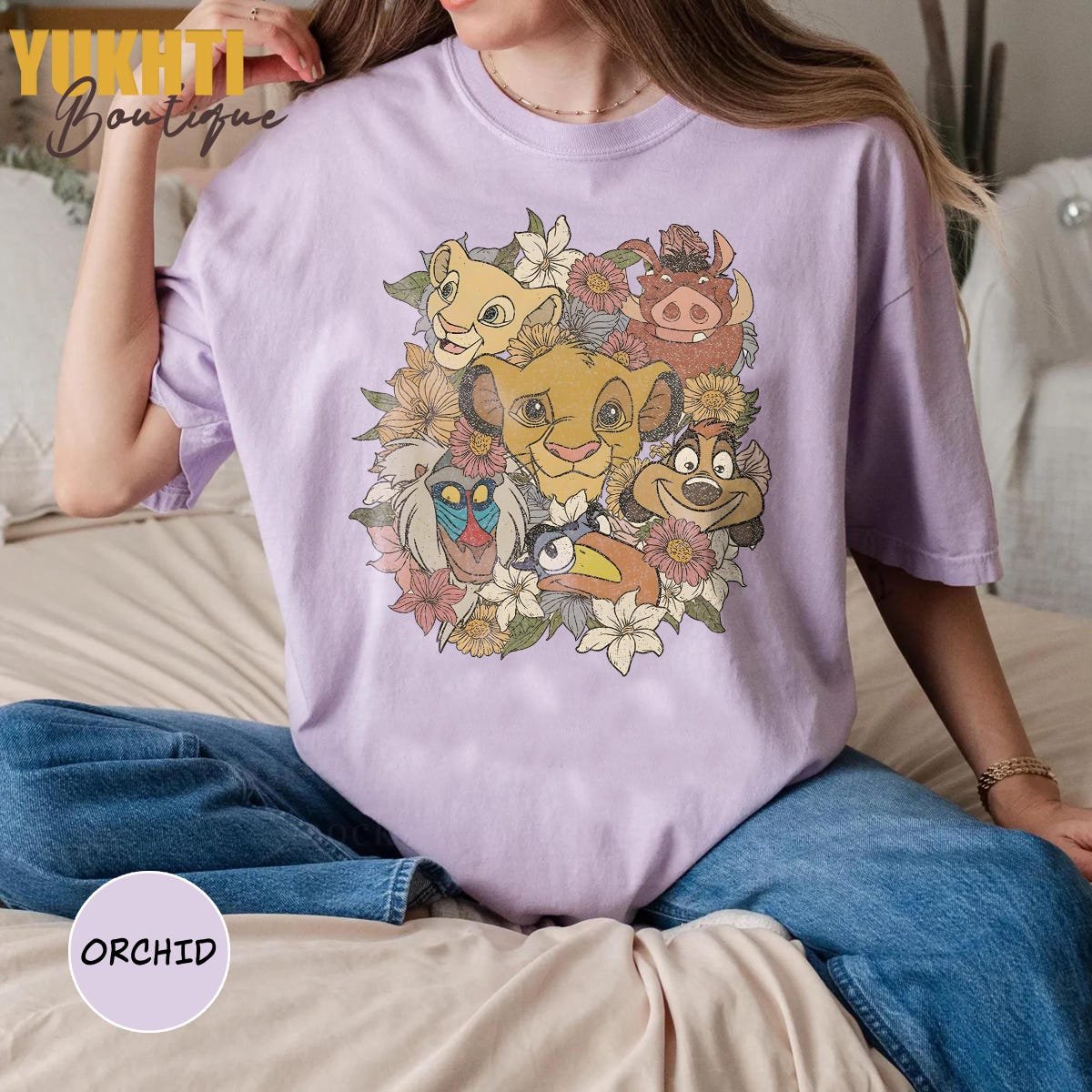 Vintage Lion King Shirt Disney Timon Pumbaa Retro Floral Design