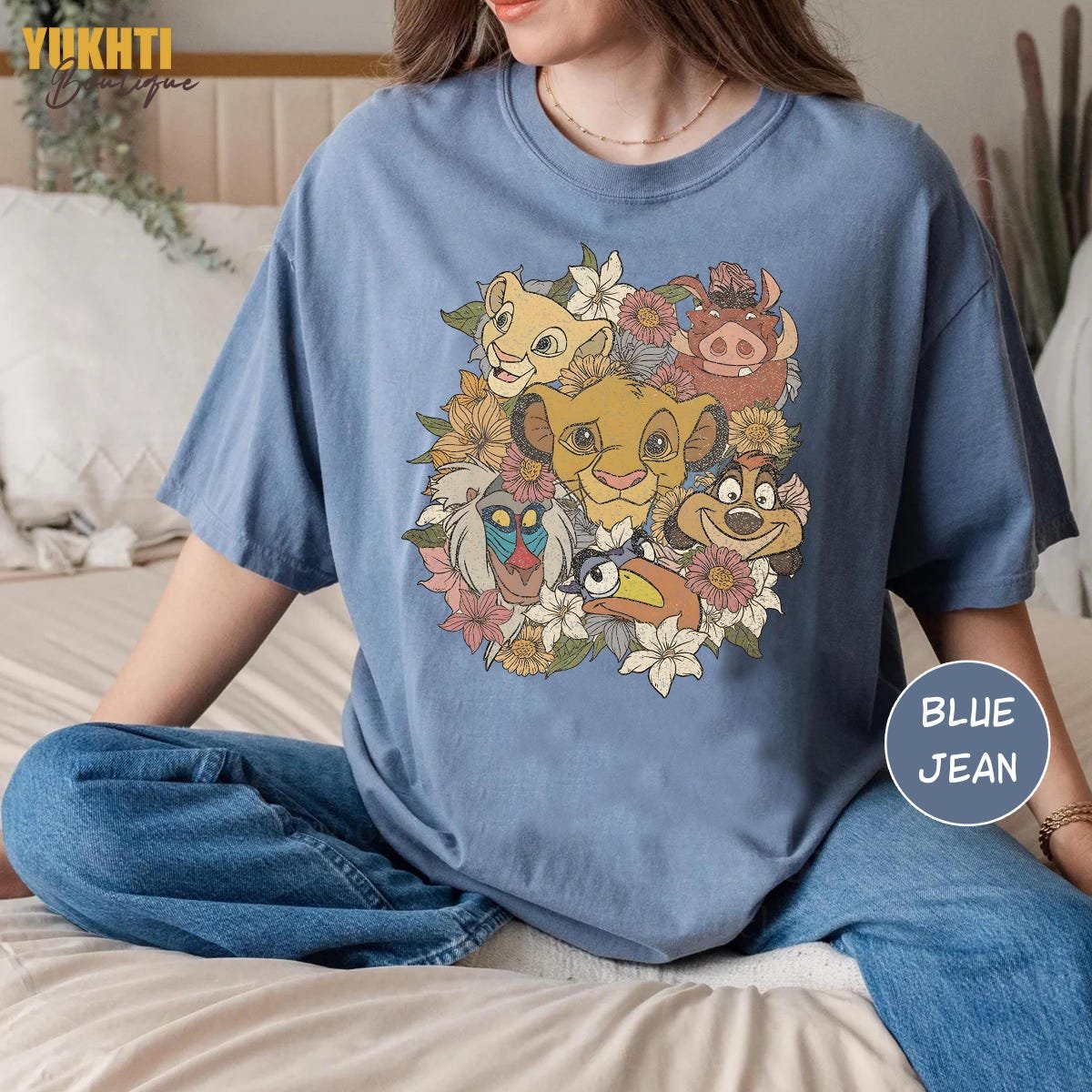 Vintage Lion King Shirt Disney Timon Pumbaa Retro Floral Design